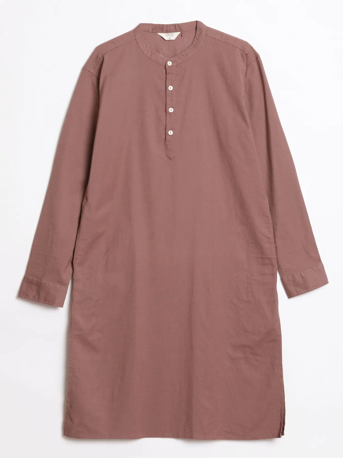 Men Rose Taupe Airy Linen Long Kurta - Image 15