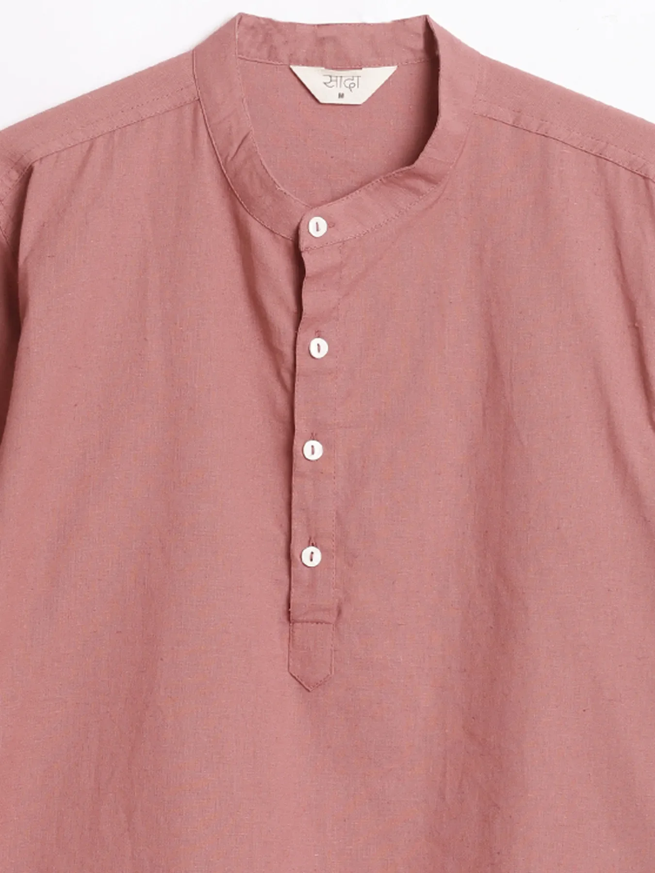 Men Rose Taupe Airy Linen Short Kurta - Image 11