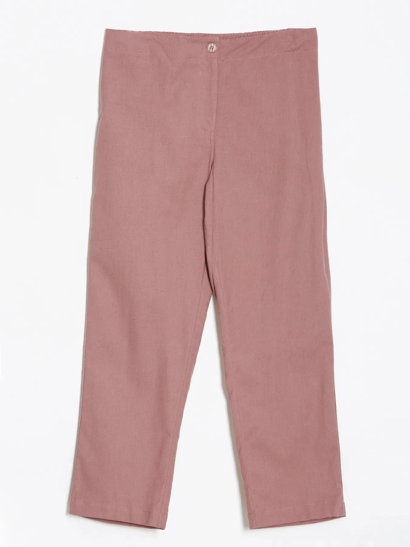 Women Rose Taupe Airy Linen Straight Pants - Image 15