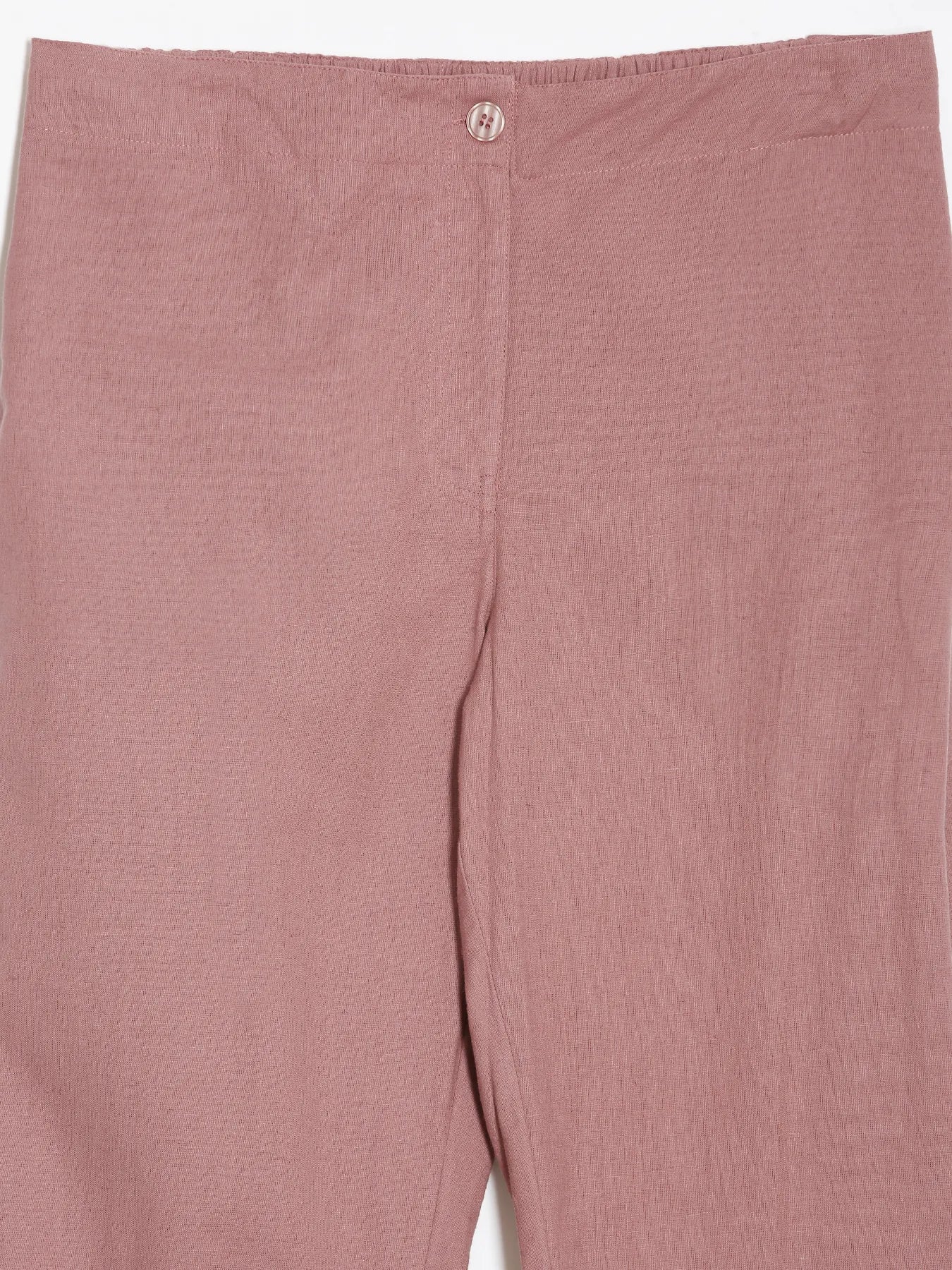 Women Rose Taupe Airy Linen Straight Pants - Image 16