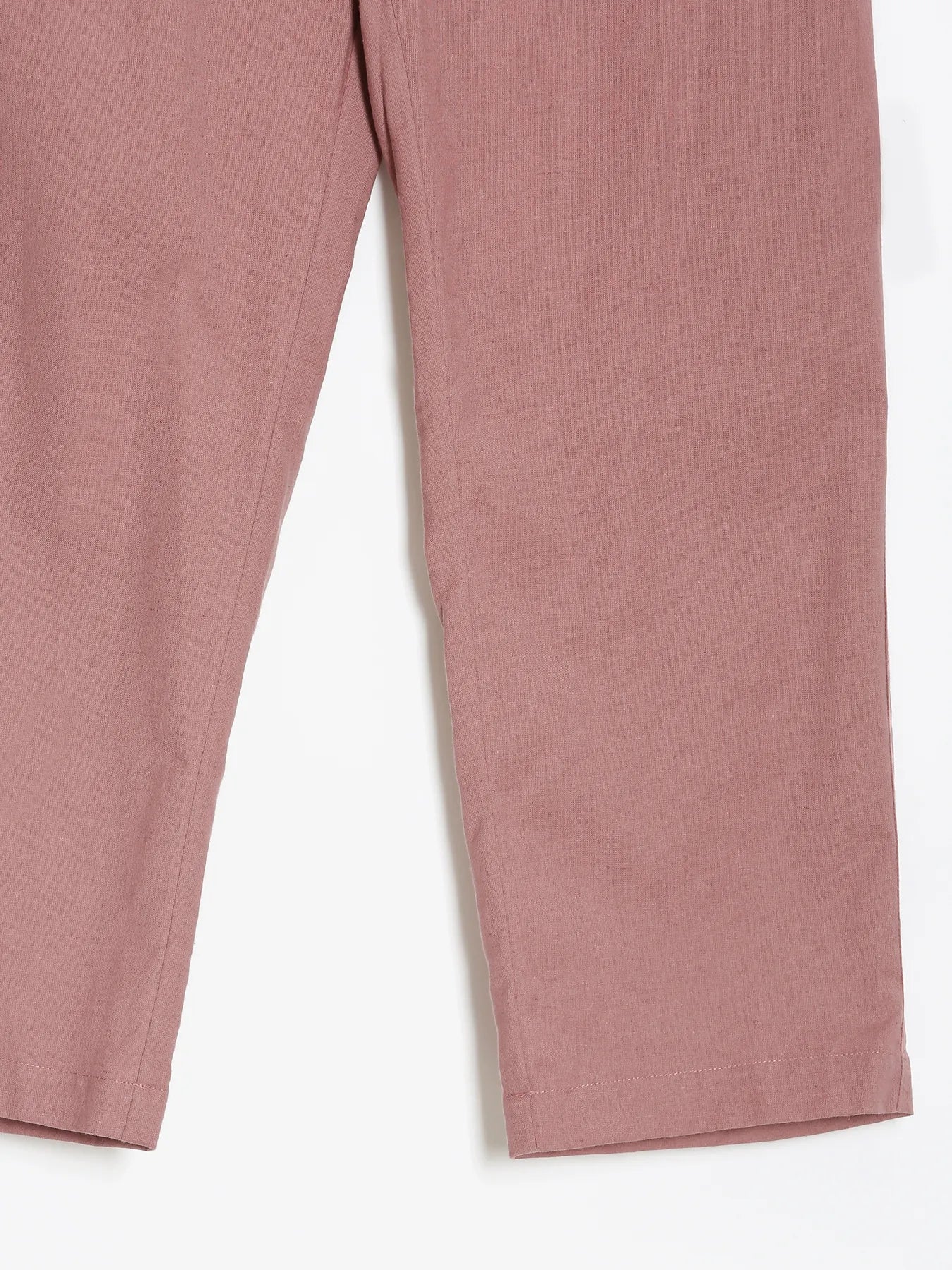Women Rose Taupe Airy Linen Straight Pants - Image 17