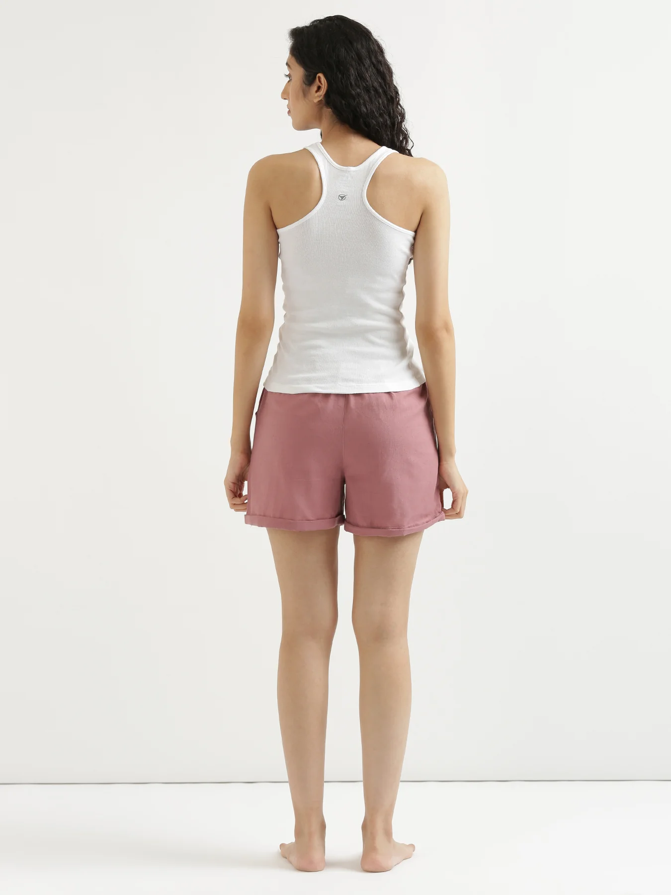 Rose Taupe Airy-Linen Shorts - Image 6