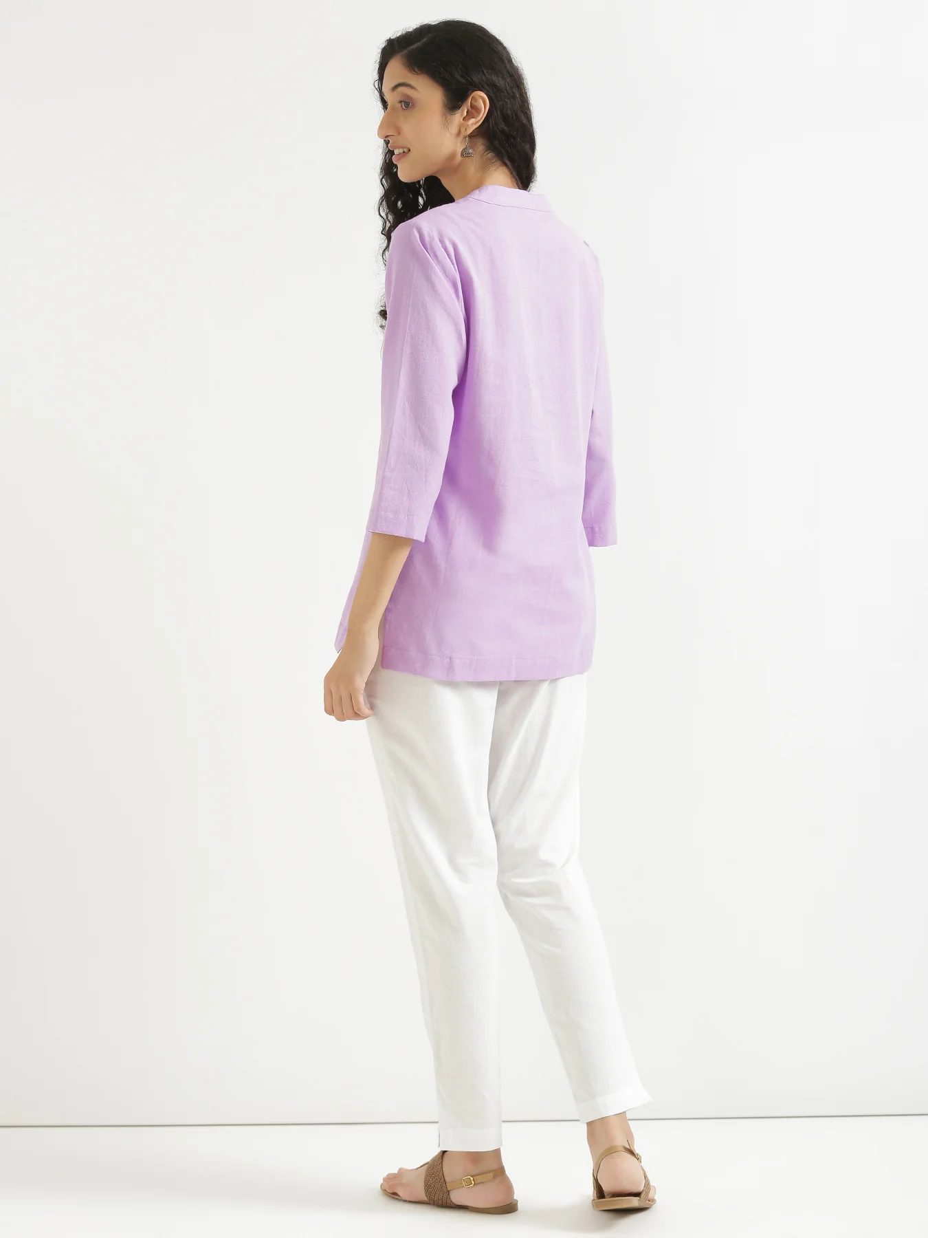 Women Rose Taupe & Lilac Short Kurta - Image 23