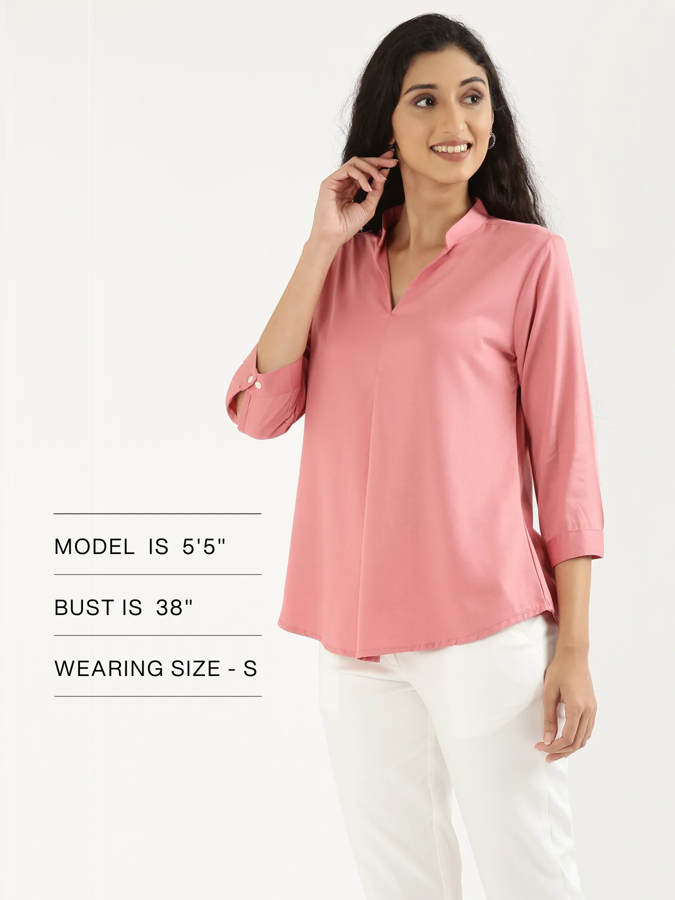 Women Rose Viscose Pleated Top - Image 13