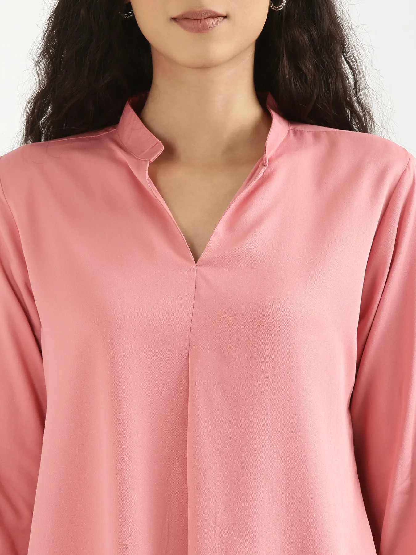 Women Rose Viscose Pleated Top - Image 5
