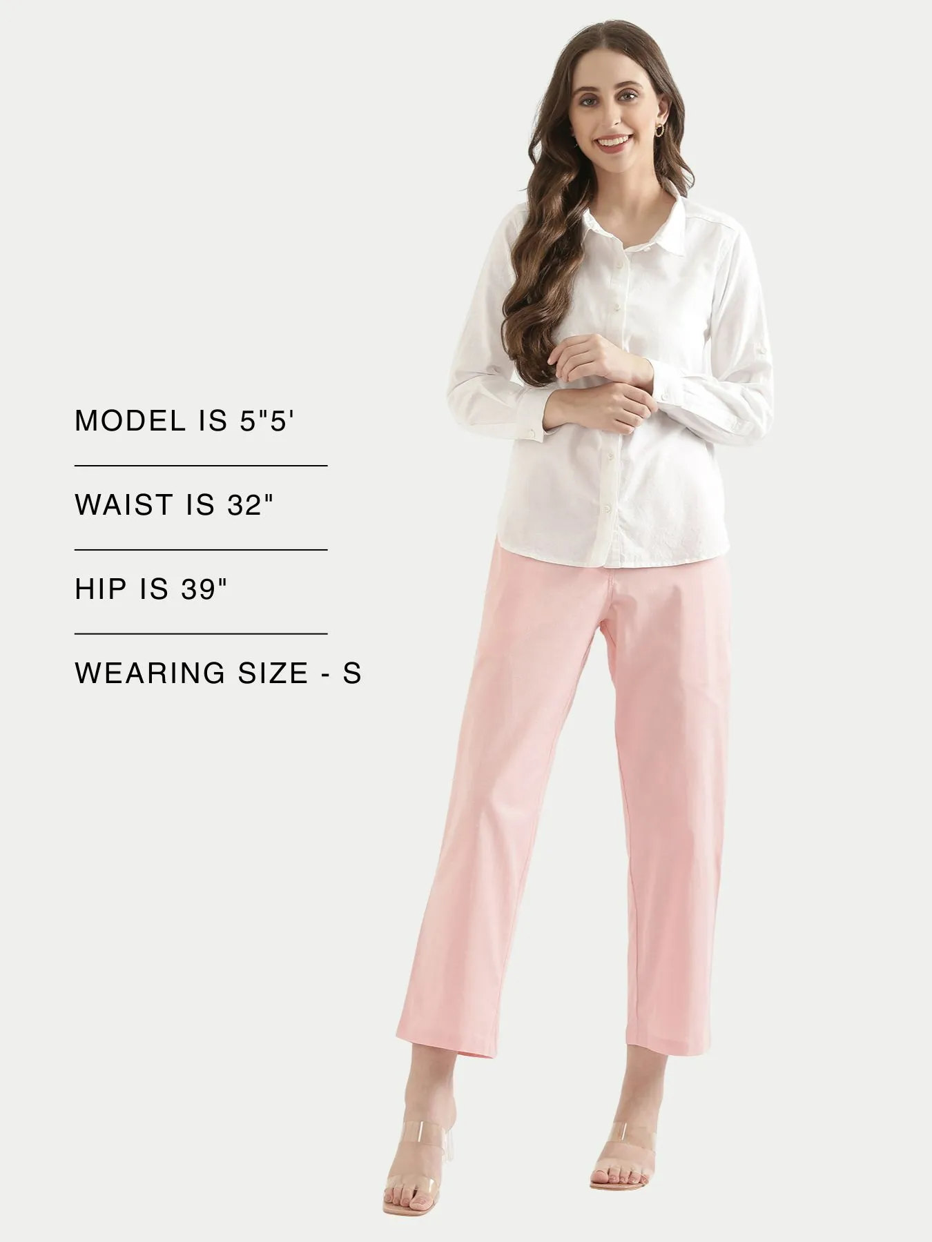 Women Salmon Pink Airy Linen Straight Pants - Image 12