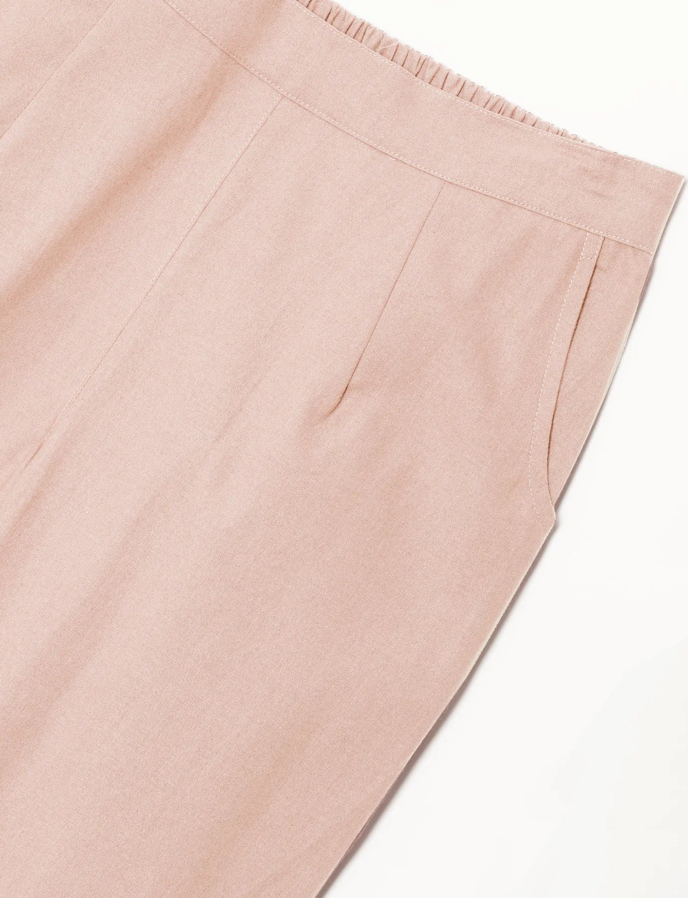 Women Salmon Pink Cotton Pant - Image 6