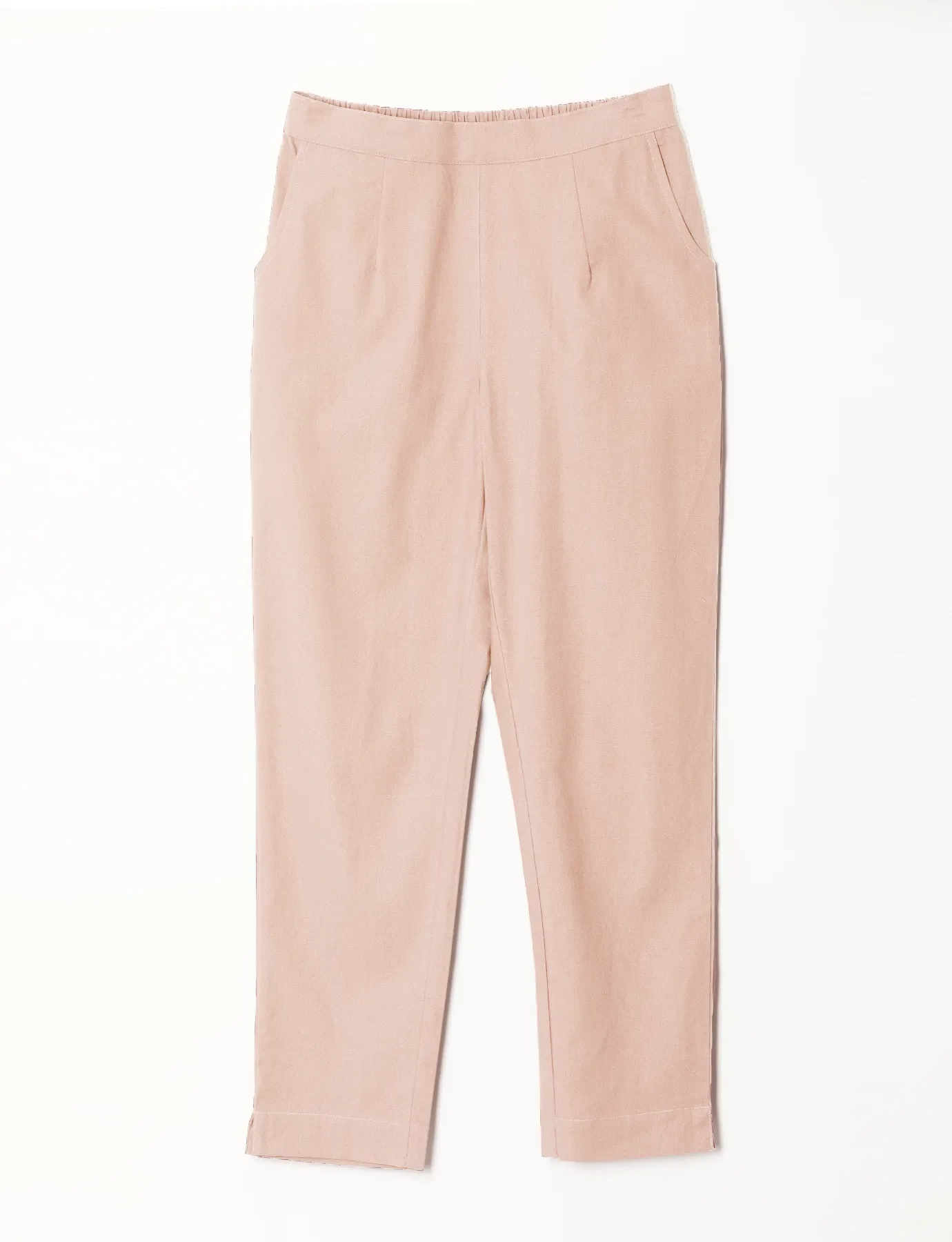 Women Salmon Pink Cotton Pant - Image 7