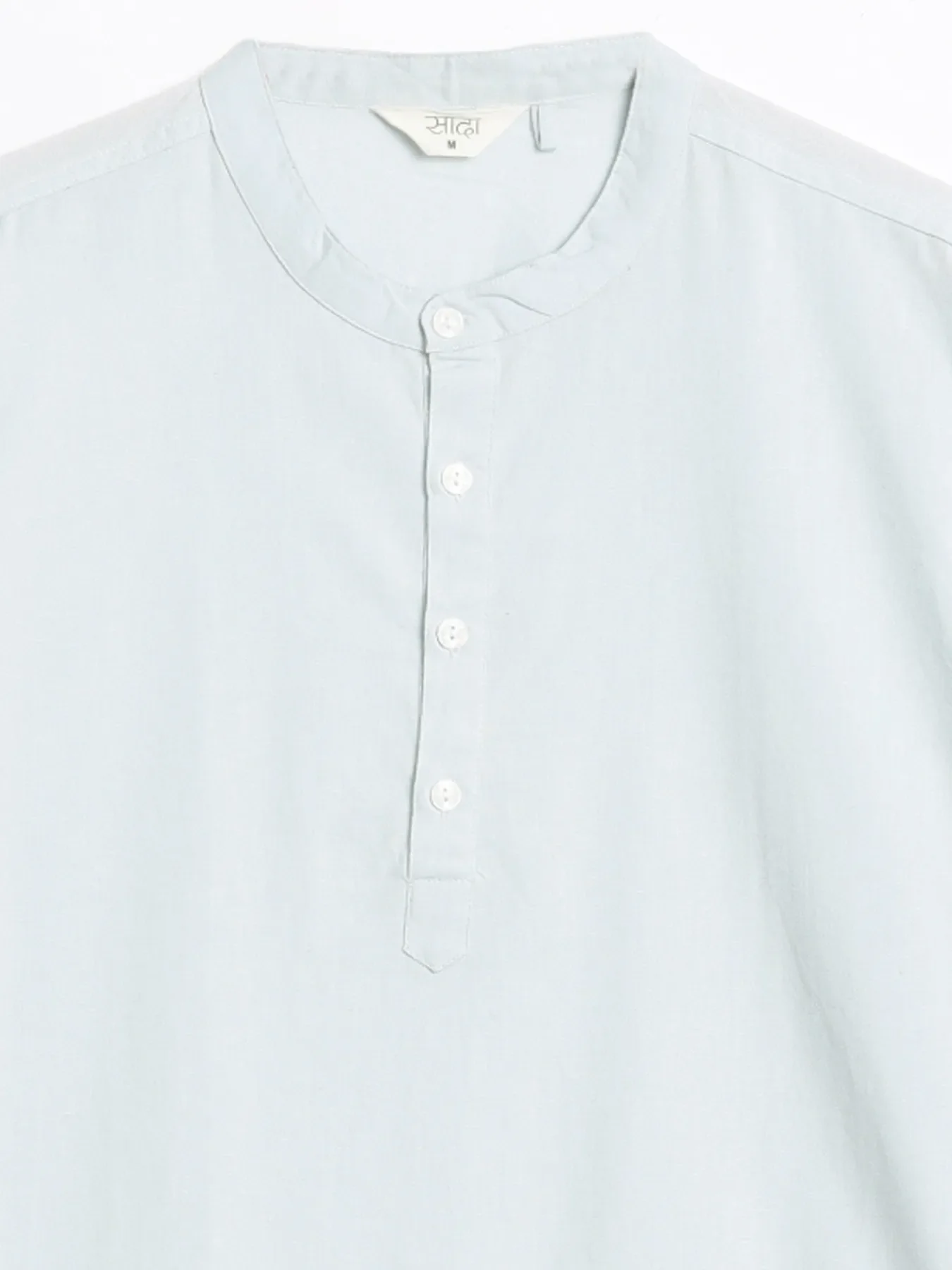 Men Sky Blue Airy Linen Long Kurta - Image 14