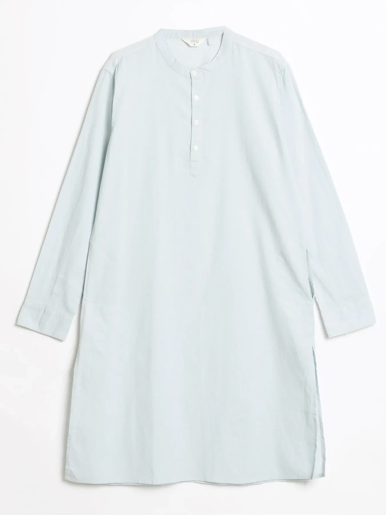 Men Sky Blue Airy Linen Long Kurta - Image 15