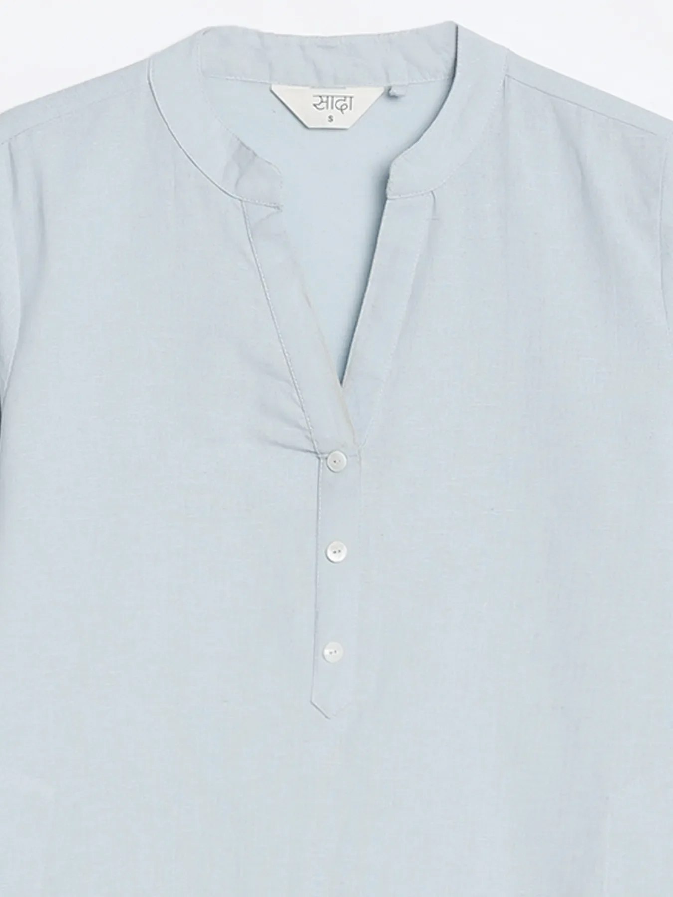 Women Sky Blue Airy Linen Long Kurta - Image 15
