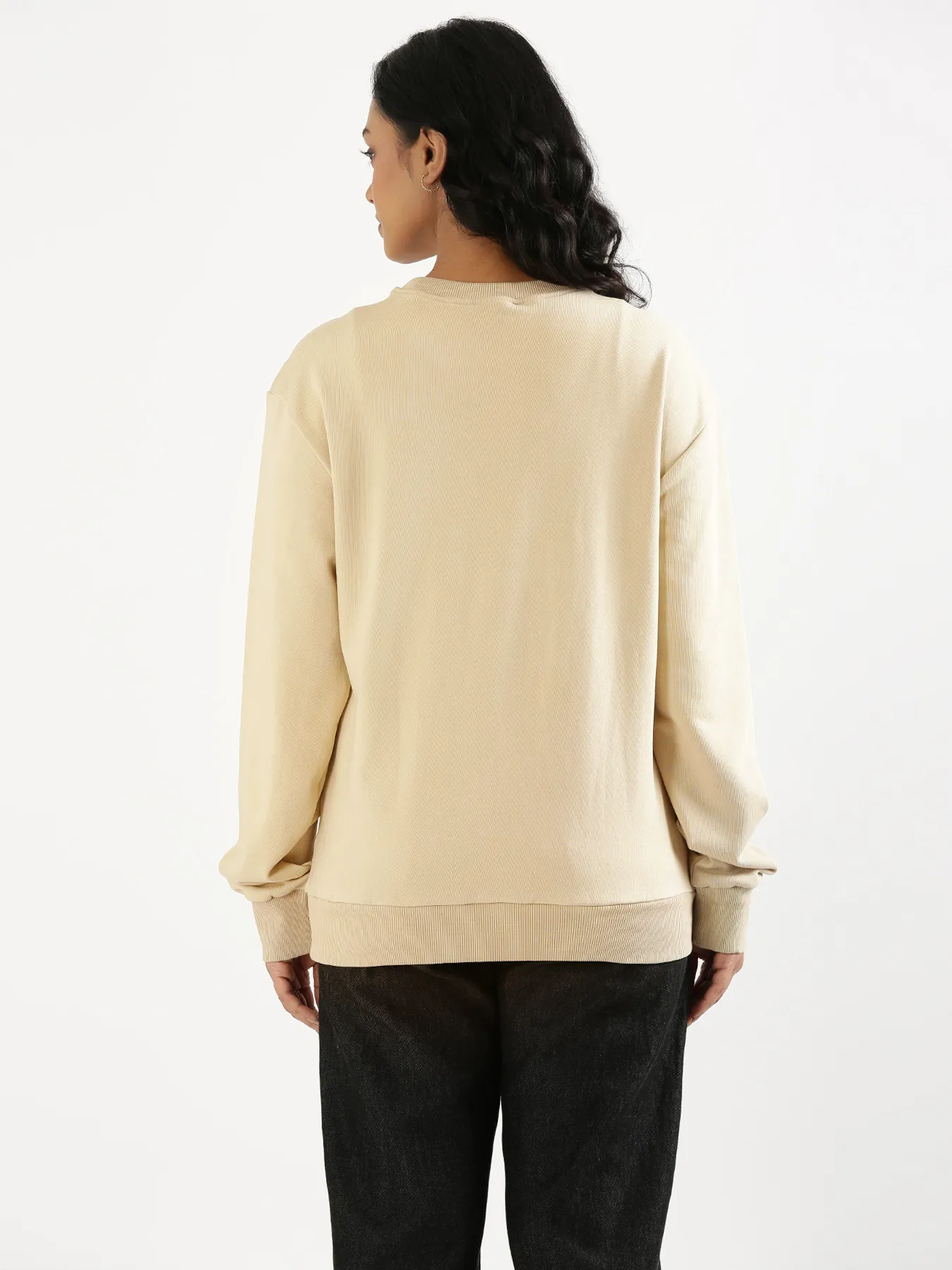 Unisex Beige Round Neck Sweatshirt - Image 15