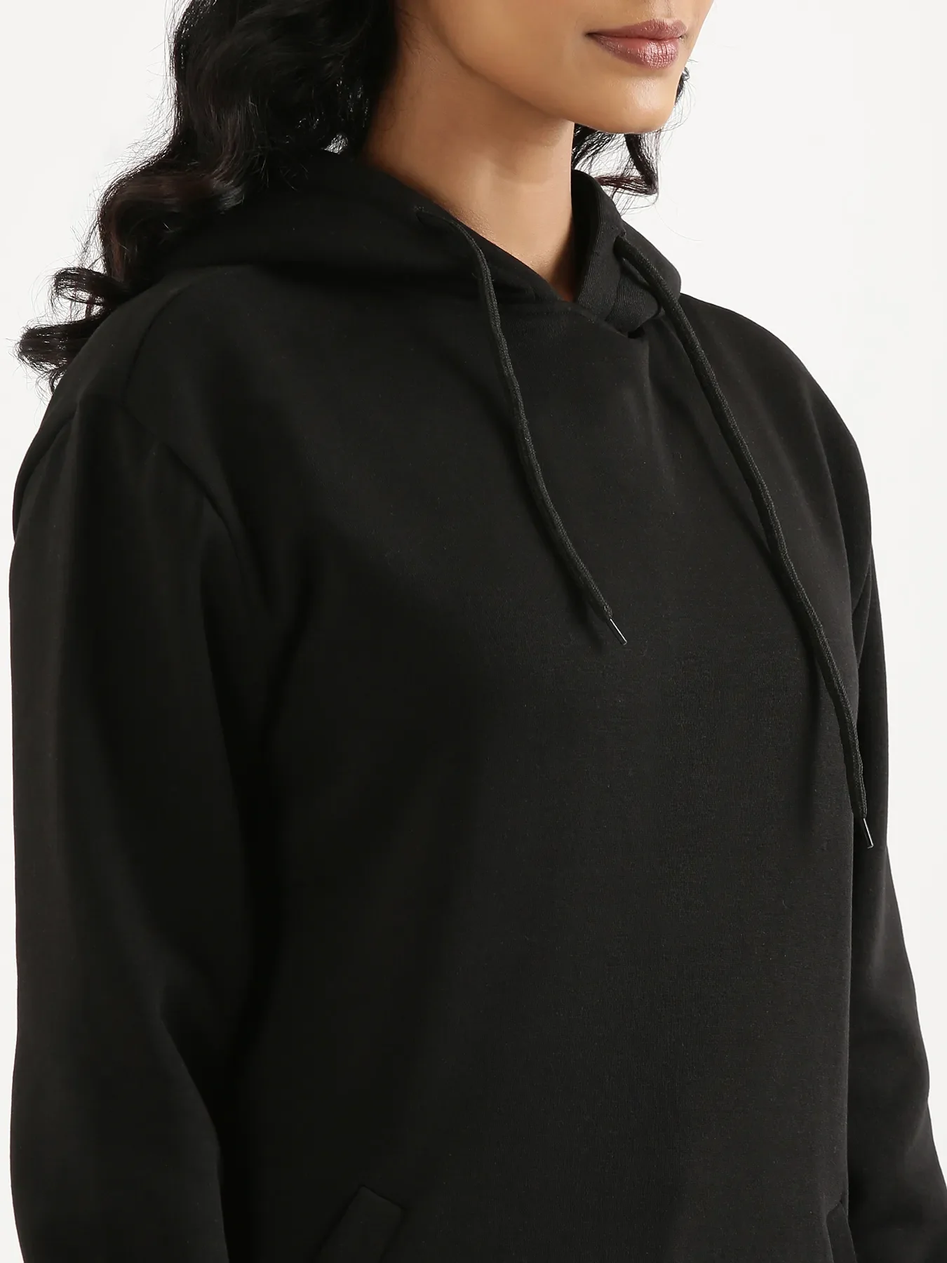Unisex Black Pullover Fleece Hoodie - Image 10