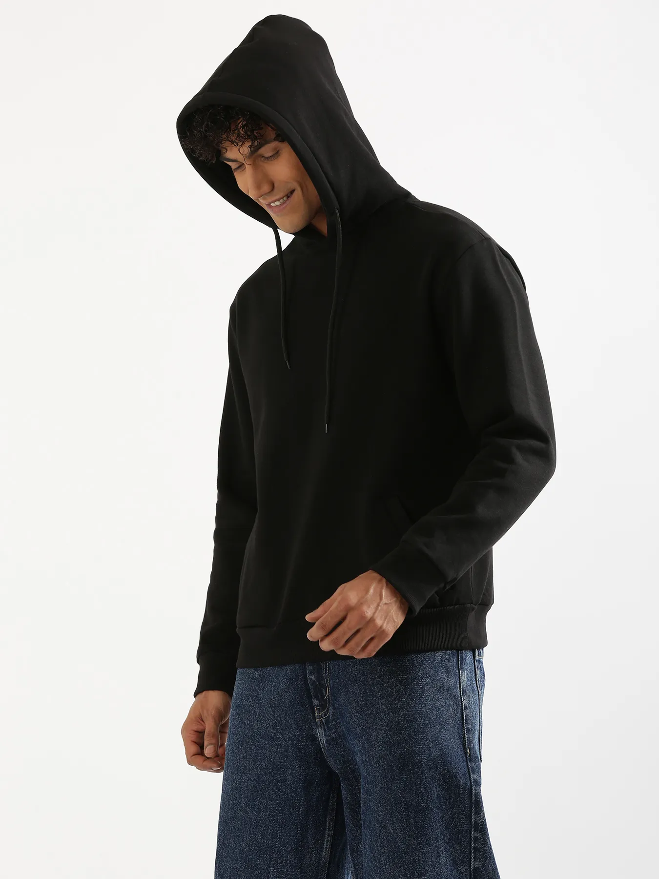 Unisex Black Pullover Fleece Hoodie - Image 11