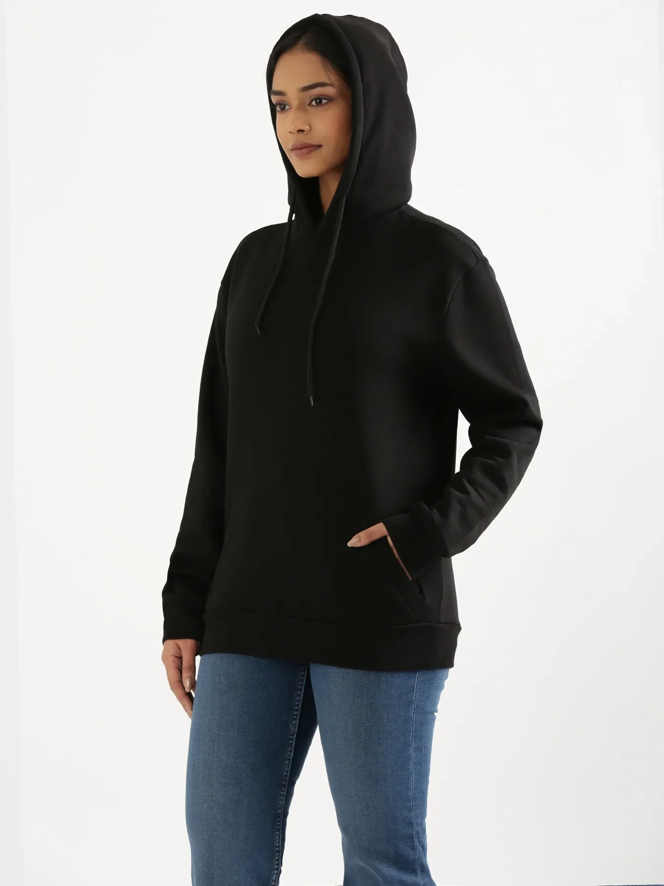 Unisex Black Pullover Fleece Hoodie - Image 12