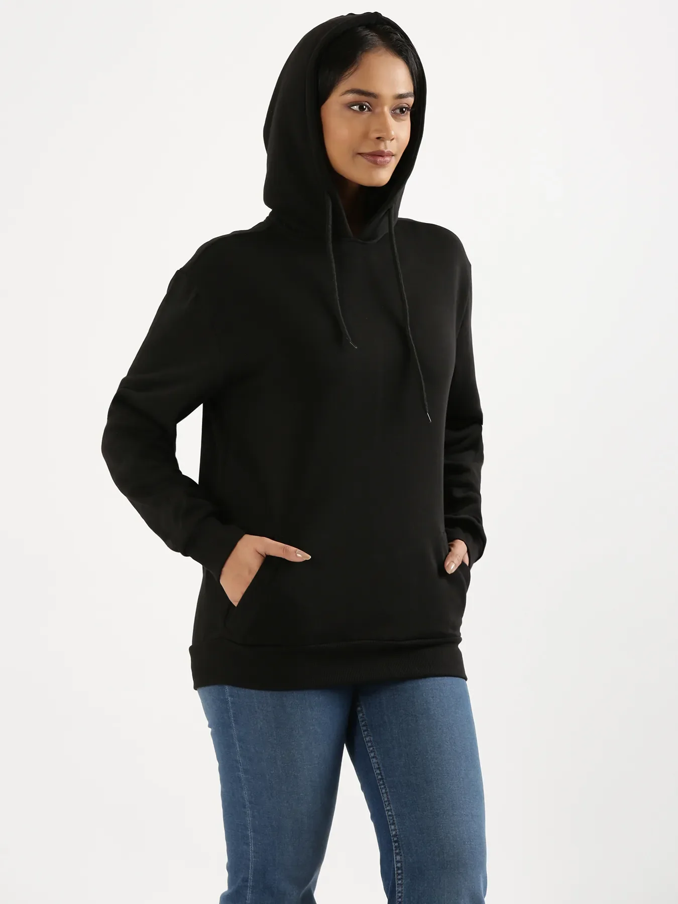 Unisex Black Pullover Fleece Hoodie - Image 14