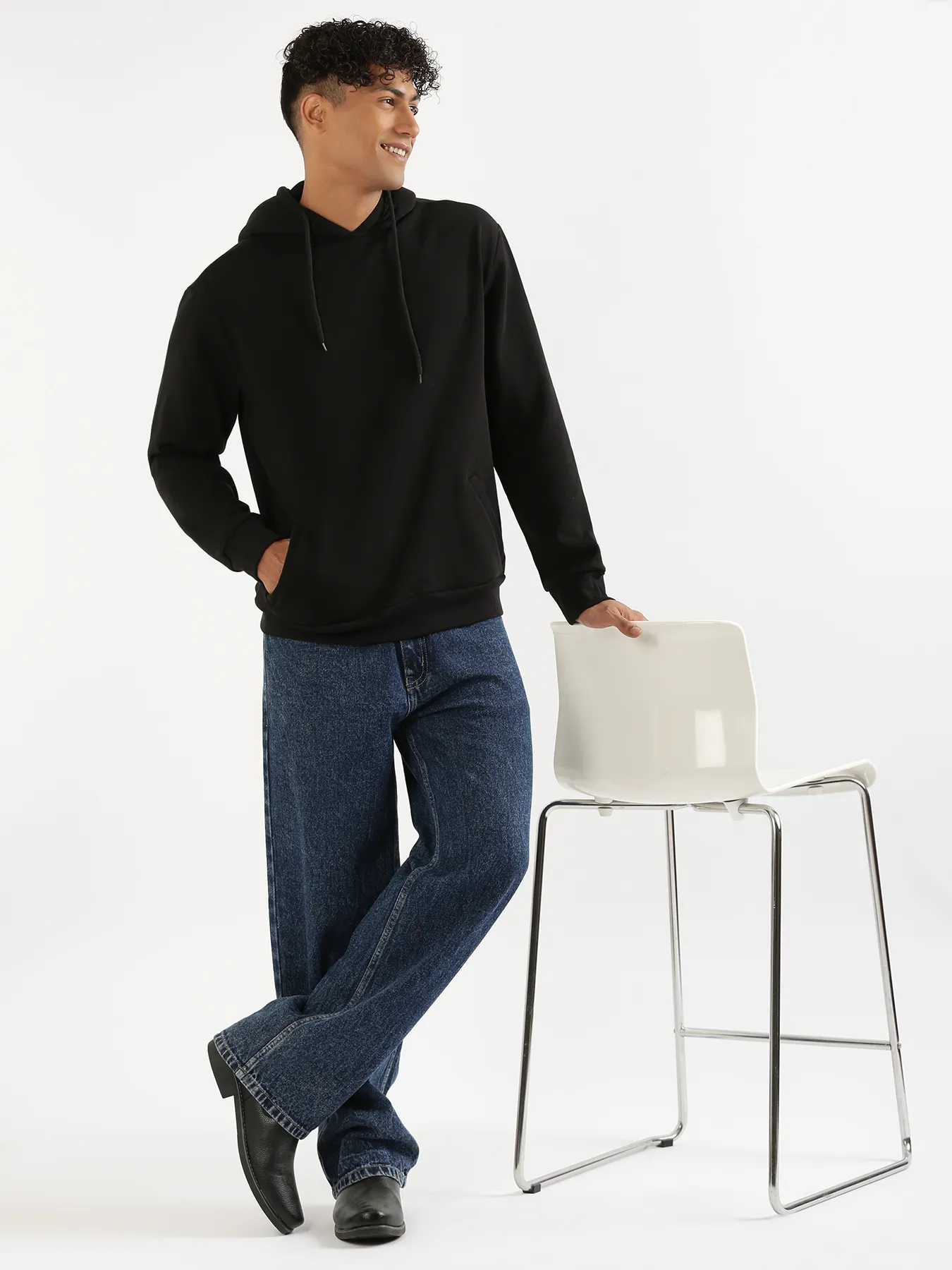 Unisex Black Pullover Fleece Hoodie - Image 19