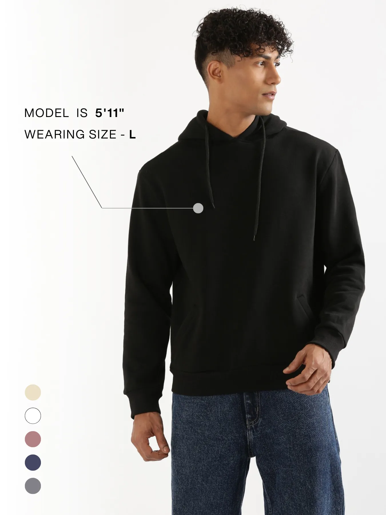 Unisex Black Pullover Fleece Hoodie - Image 21