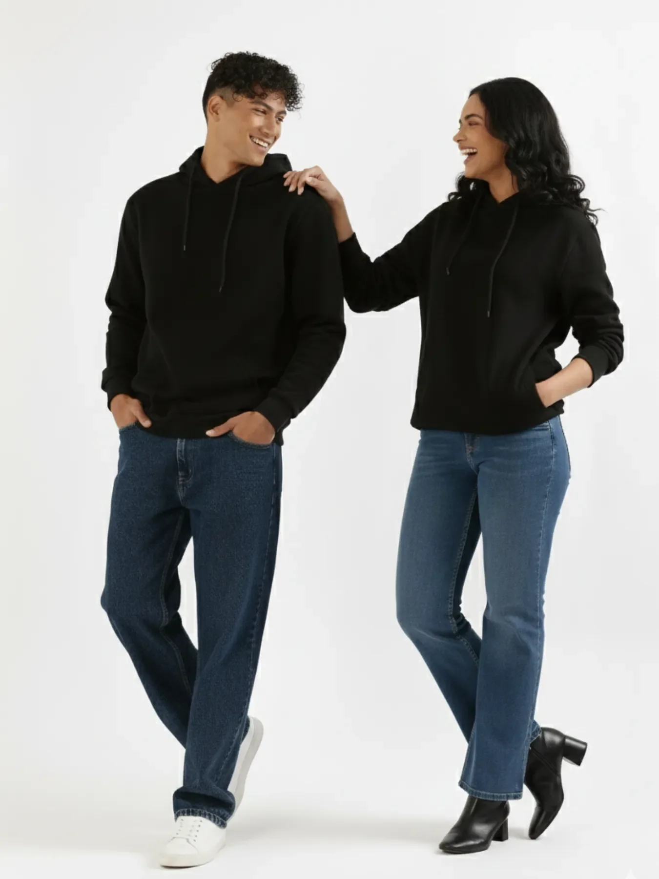 Unisex Black Pullover Fleece Hoodie - Image 3