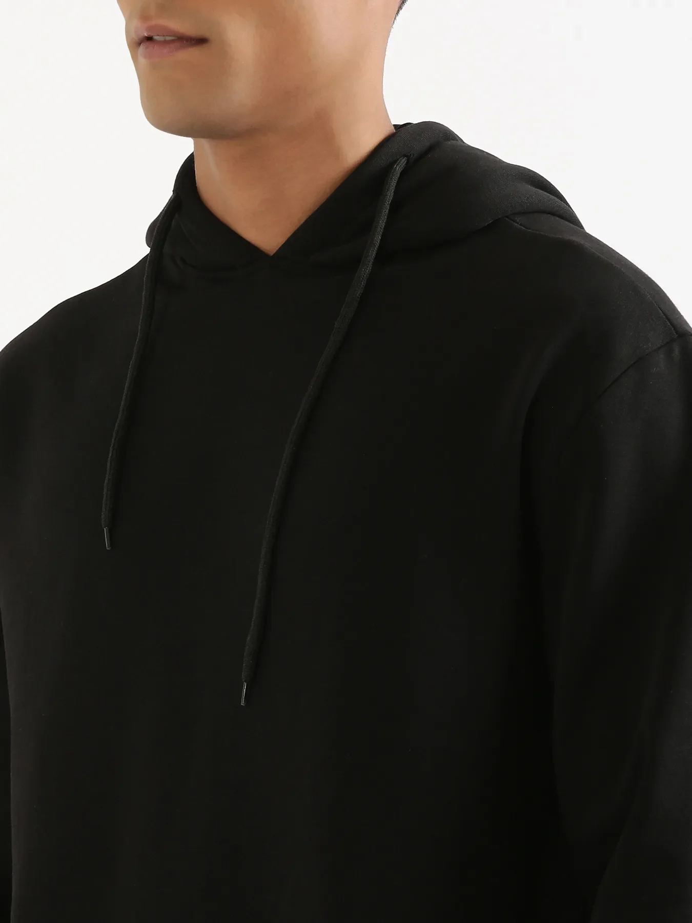 Unisex Black Pullover Fleece Hoodie - Image 7