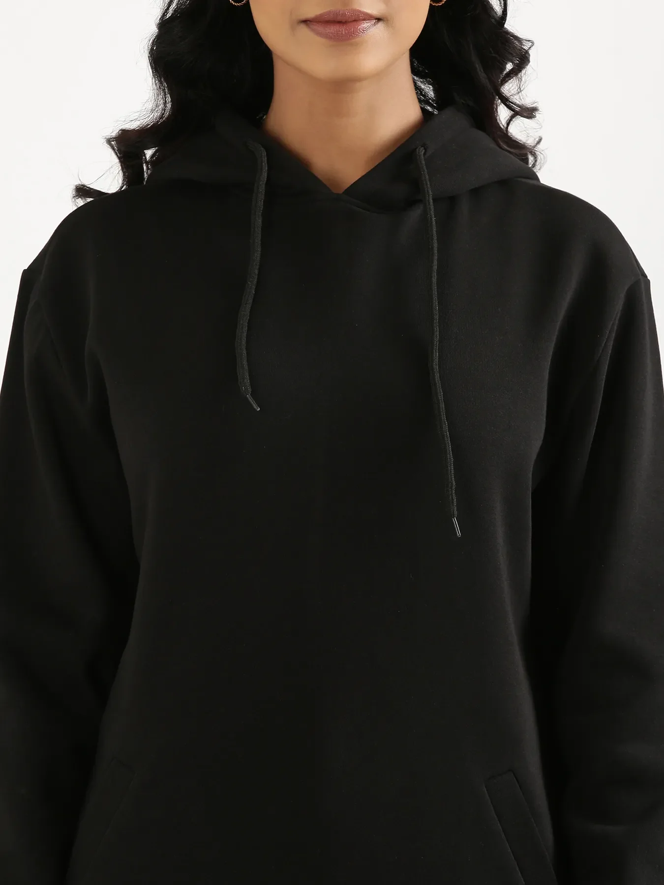 Unisex Black Pullover Fleece Hoodie - Image 9