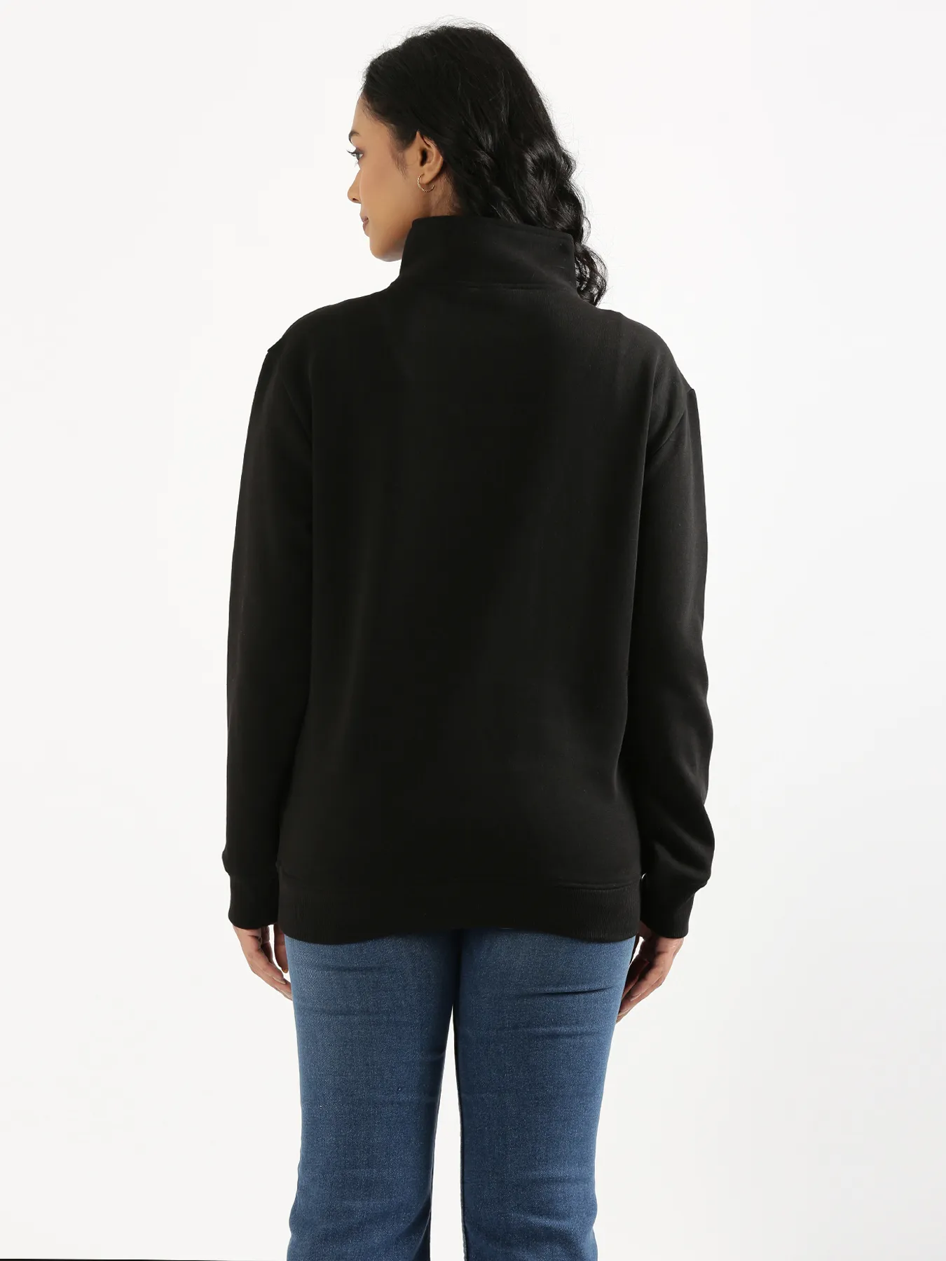 Unisex Black Zip Neck Sweatshirt - Image 16