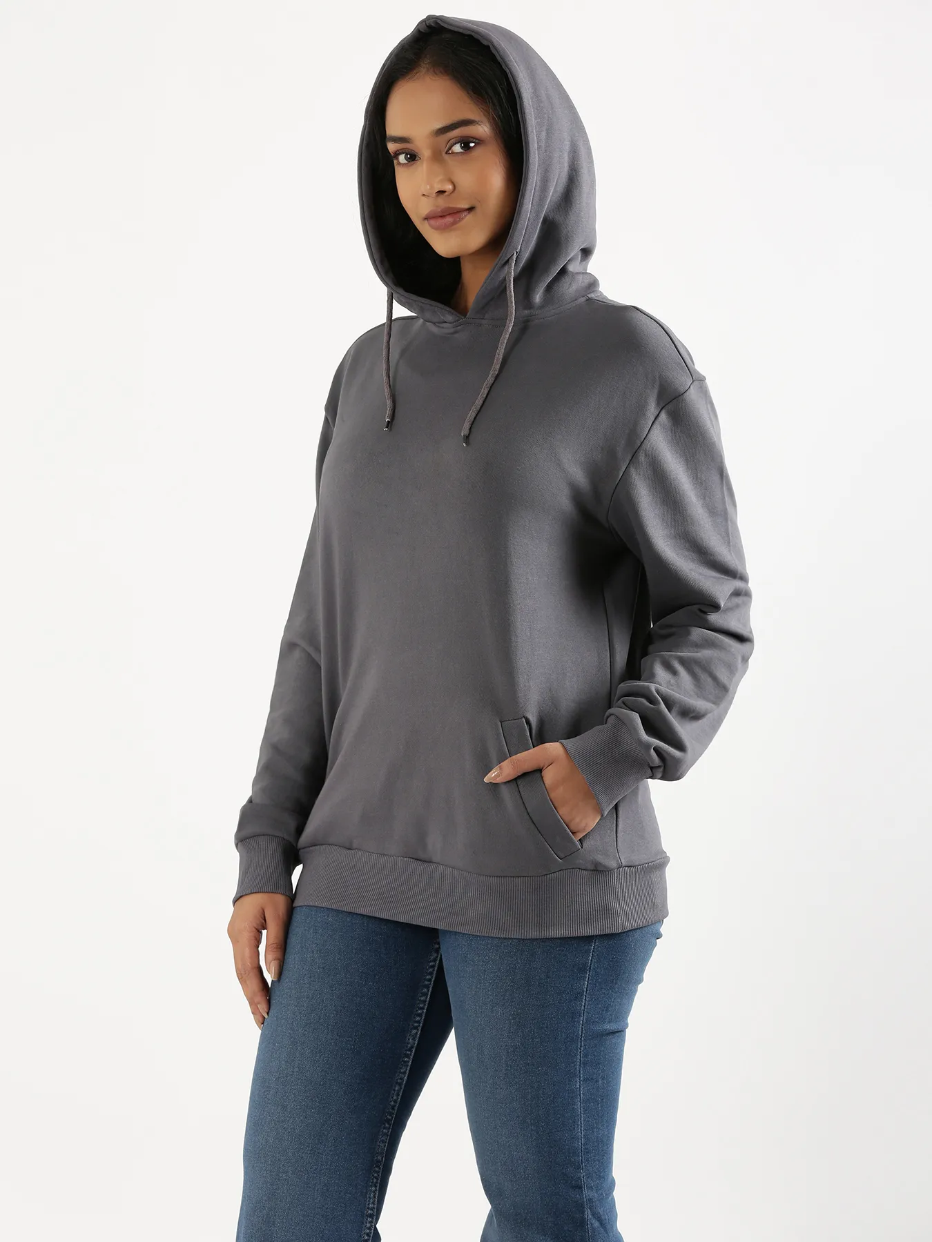 Unisex Grey Pullover Fleece Hoodie - Image 12