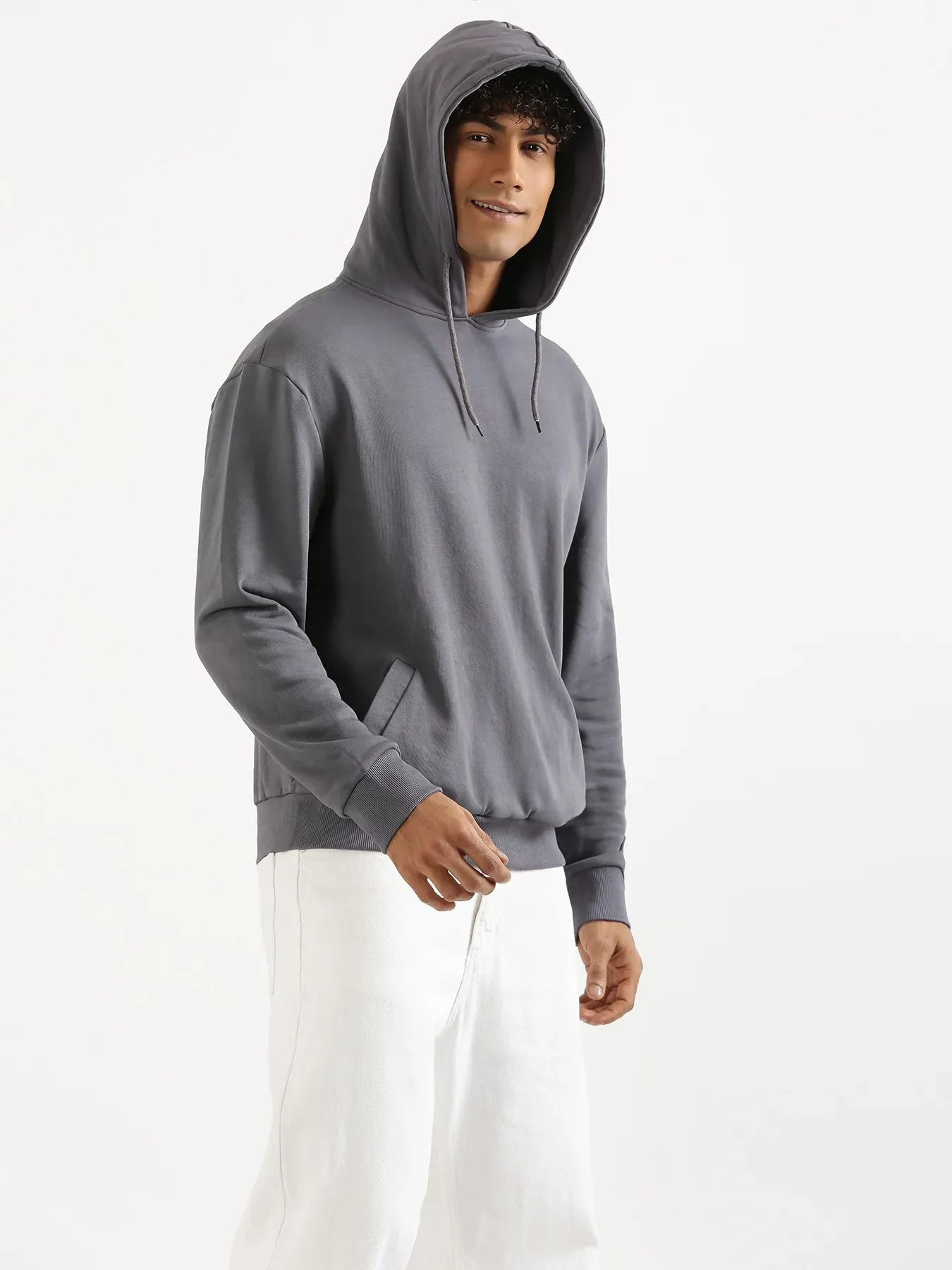 Unisex Grey Pullover Fleece Hoodie - Image 13