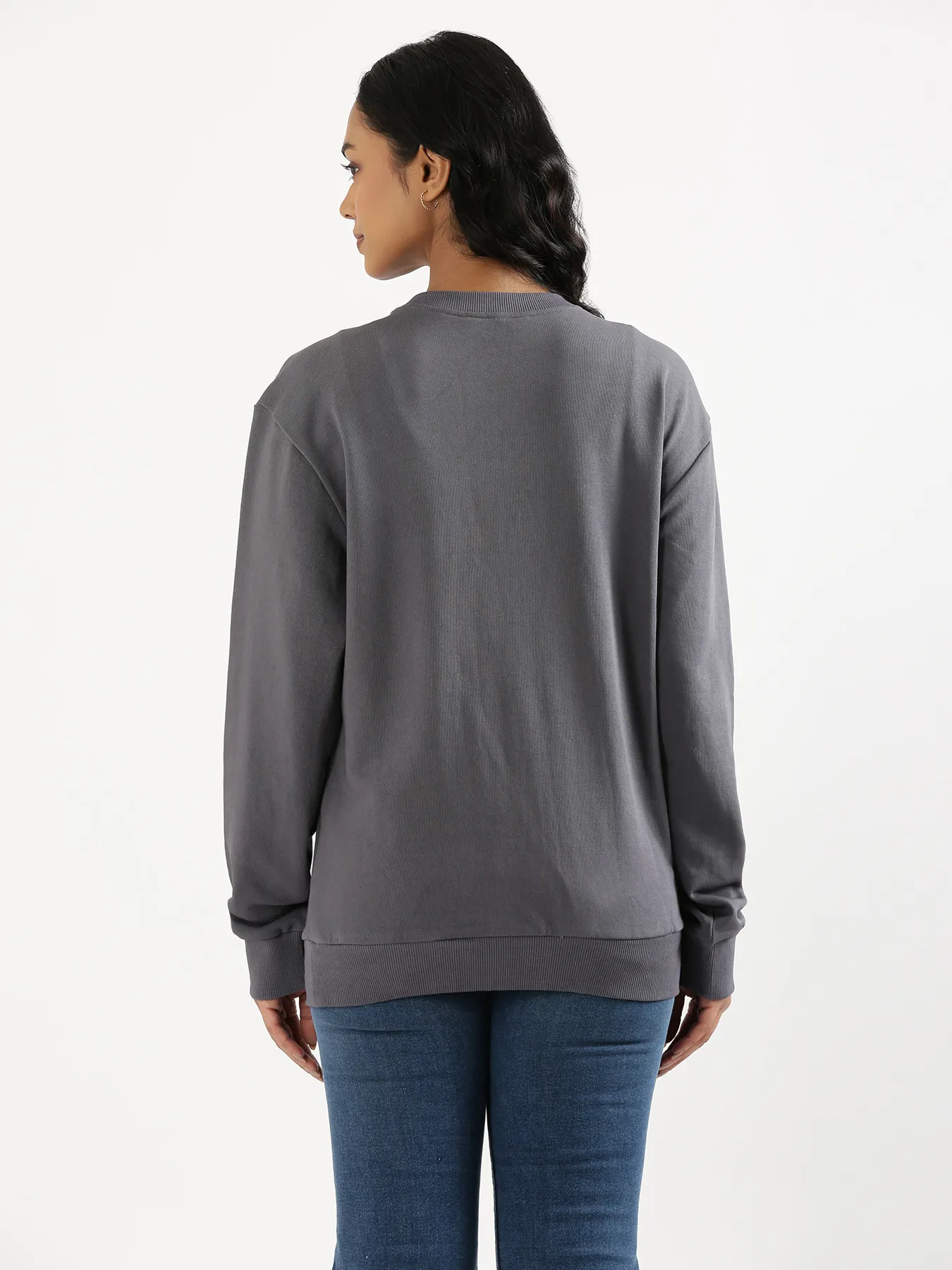 Unisex Grey Round Neck Sweatshirt - Image 15
