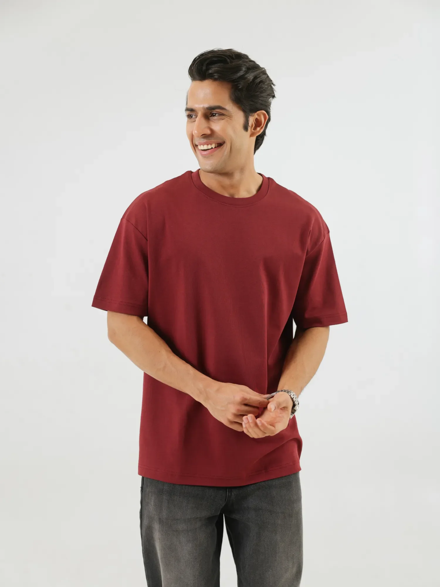 Unisex Maroon Oversized T-shirt - Image 12