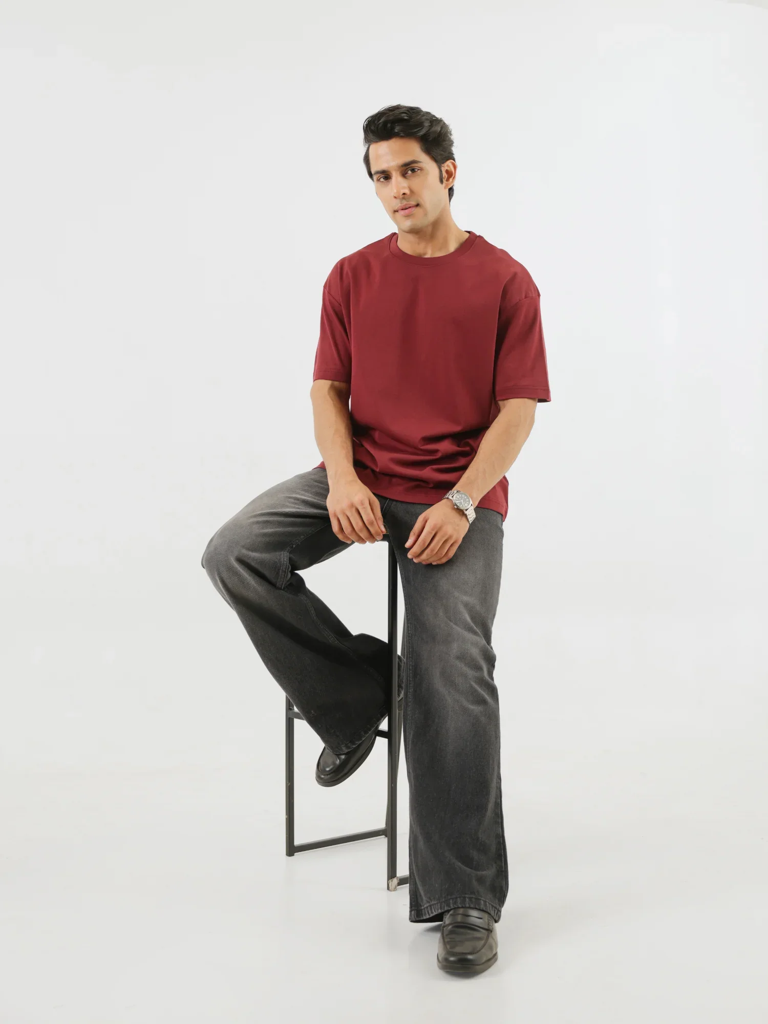 Unisex Maroon Oversized T-shirt - Image 13