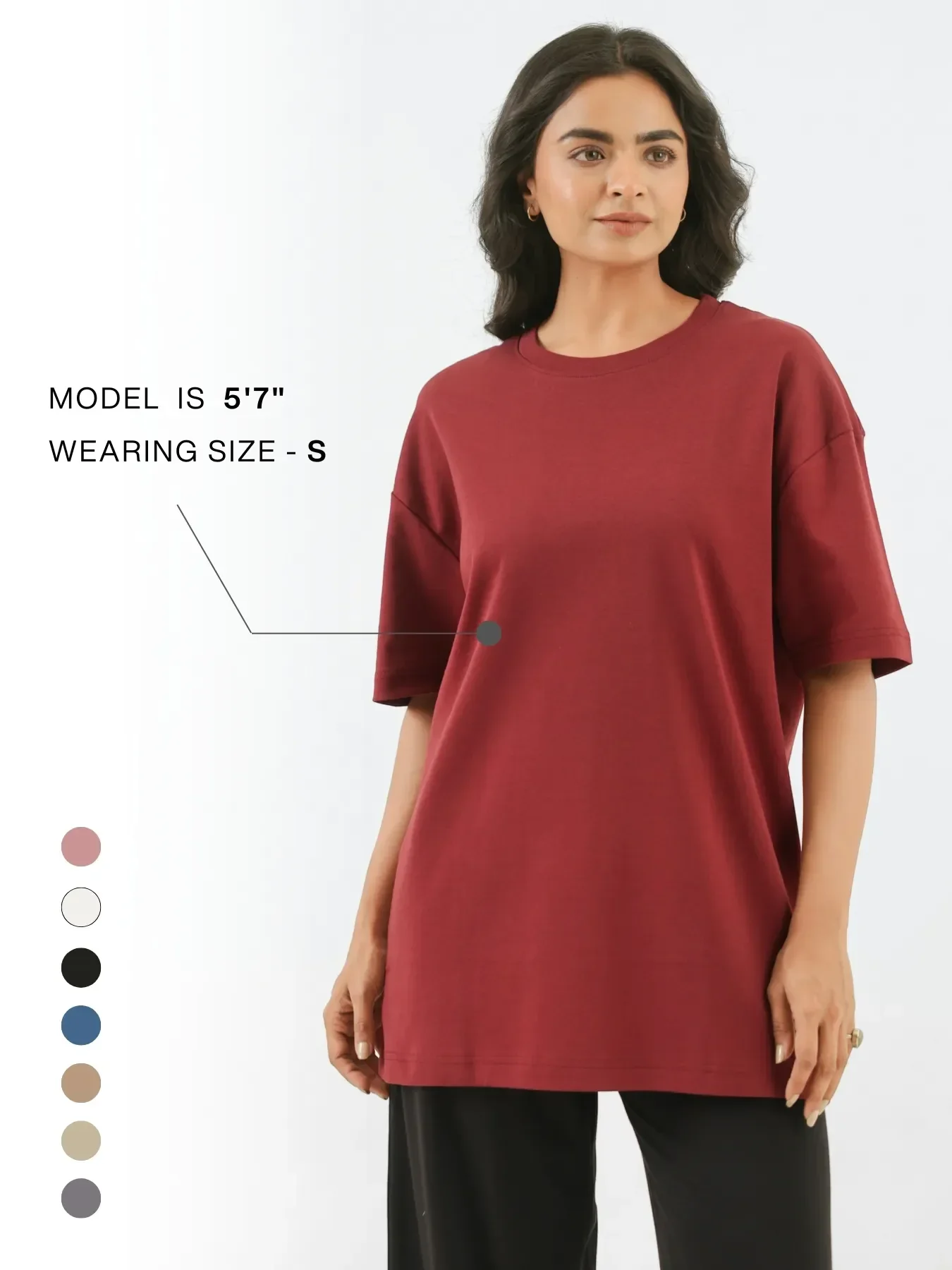 Unisex Maroon Oversized T-shirt - Image 14