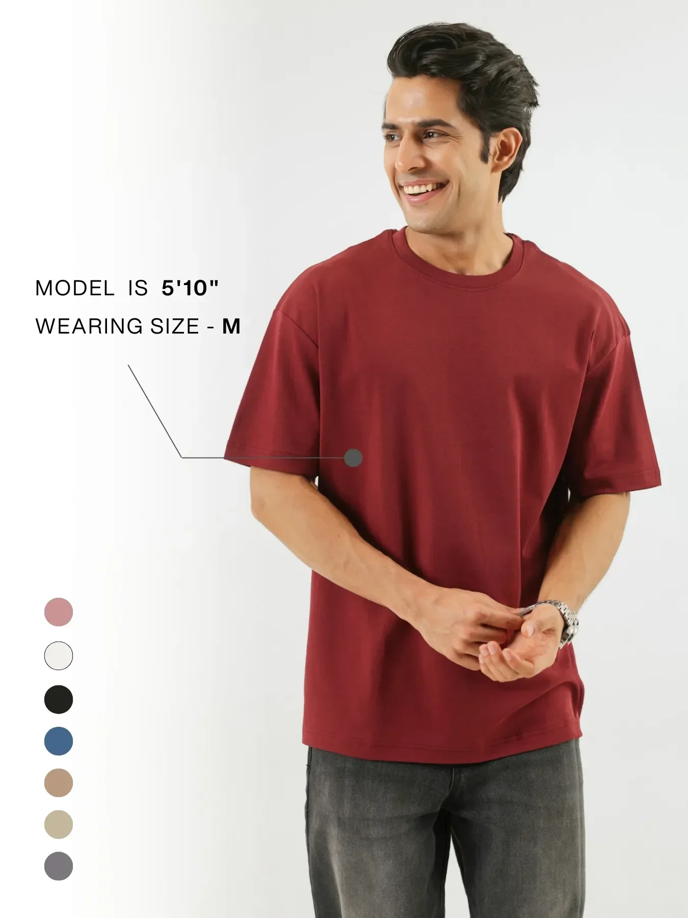 Unisex Maroon Oversized T-shirt - Image 15