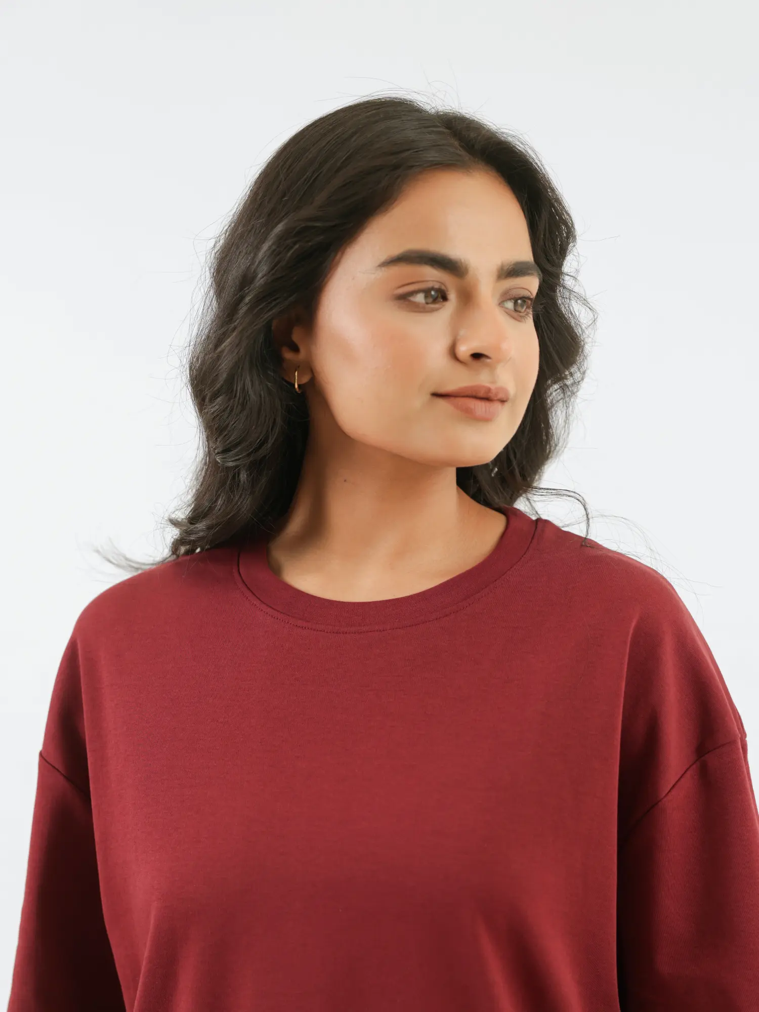 Unisex Maroon Oversized T-shirt - Image 9