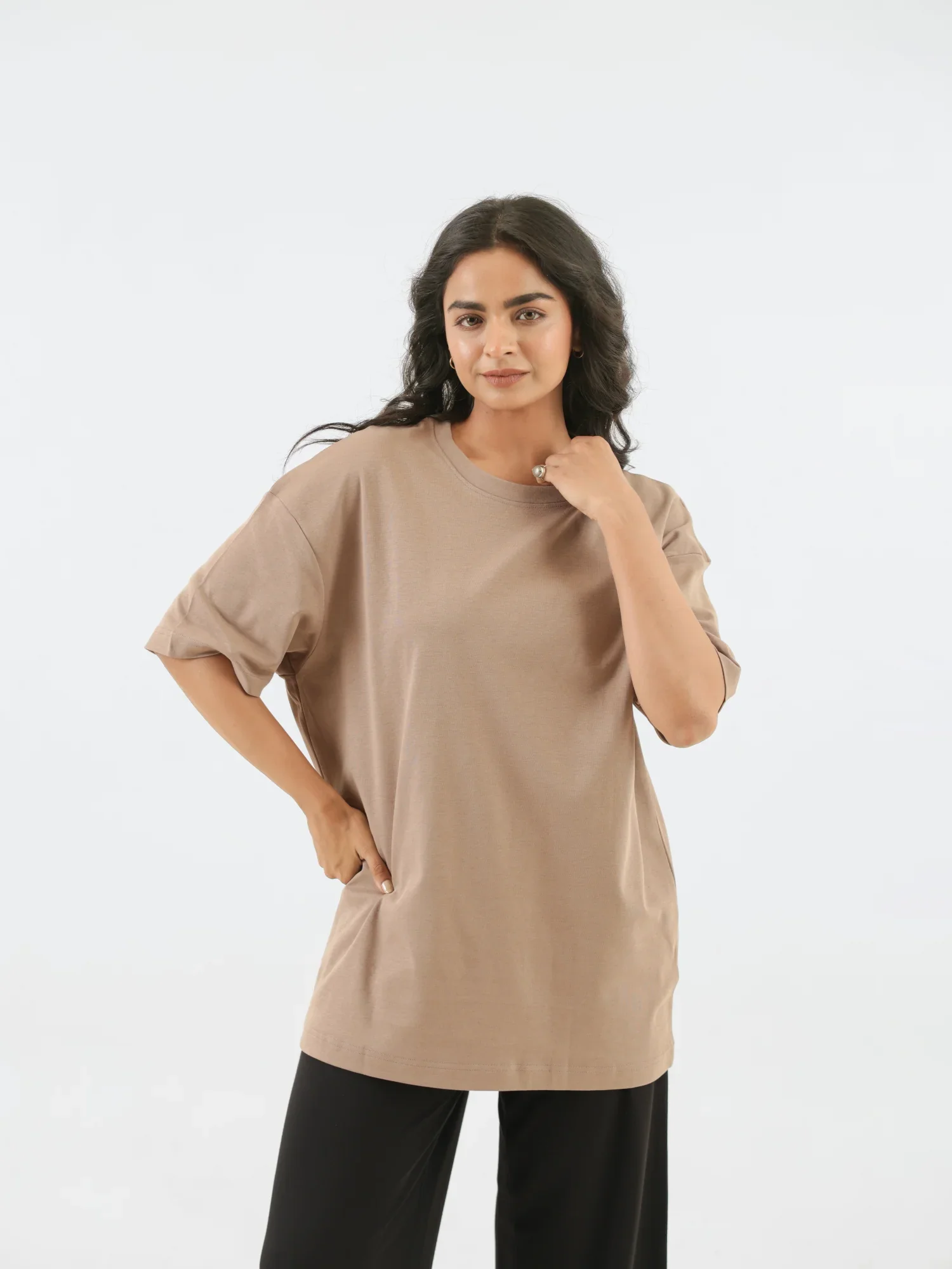 Unisex Mesa Taupe Oversized T-shirt - Image 5