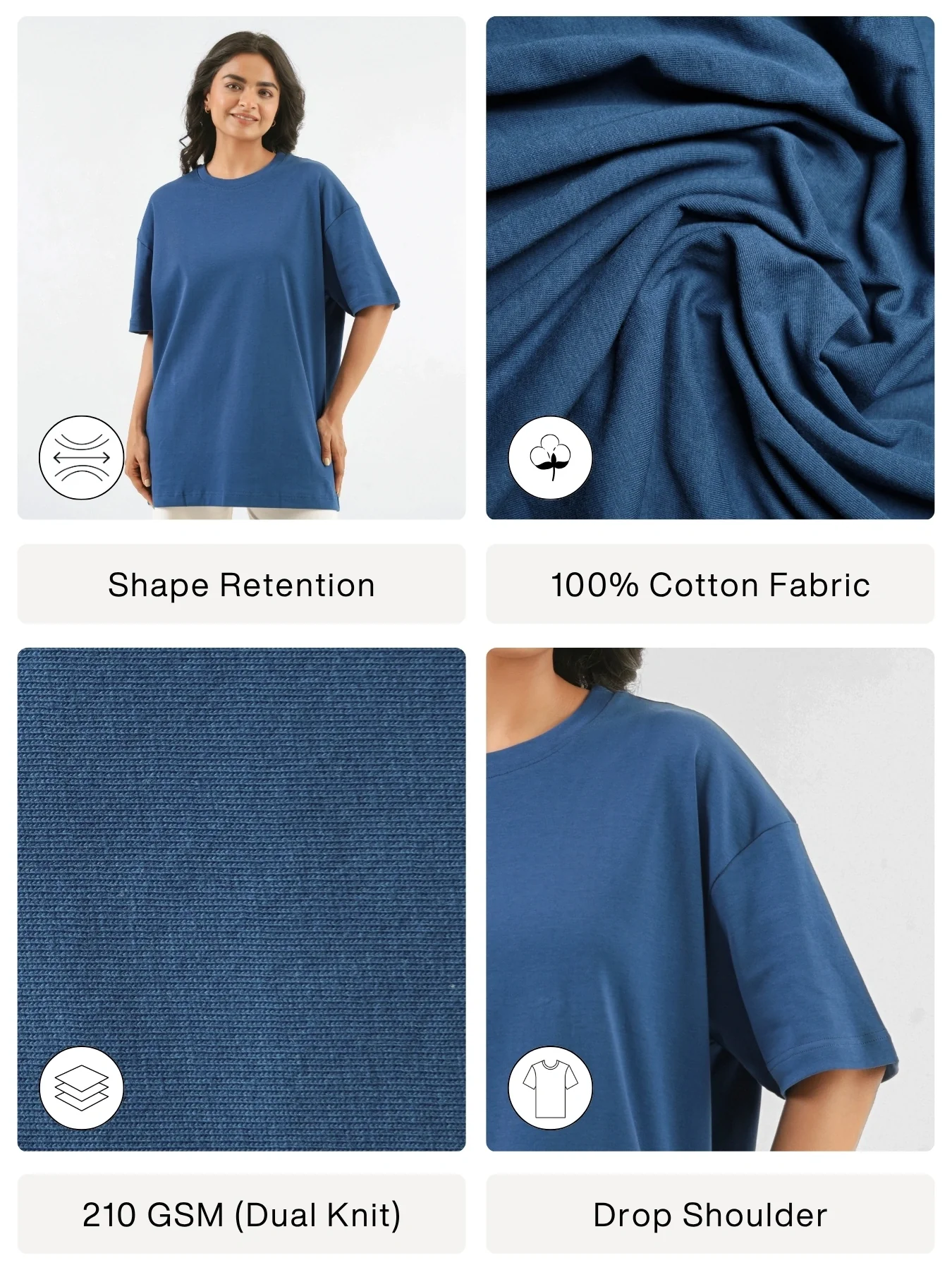 Unisex Midnight Blue Oversized T-shirt - Image 2
