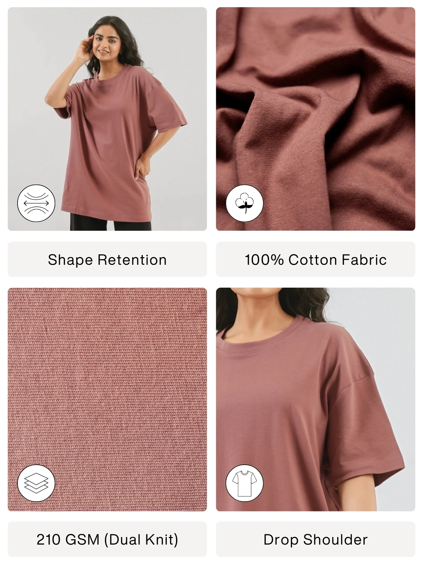 Unisex Rose Taupe Oversized T-shirt - Image 2
