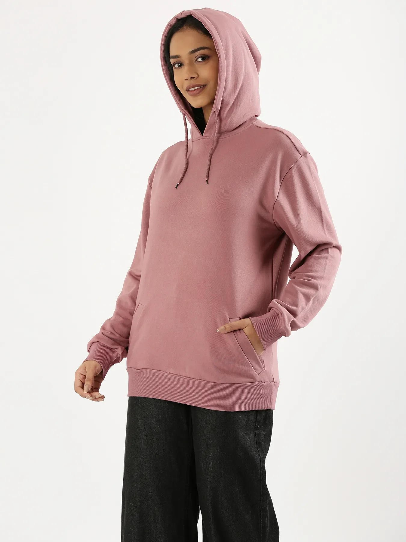 Unisex Rose Taupe Pullover Fleece Hoodie - Image 11