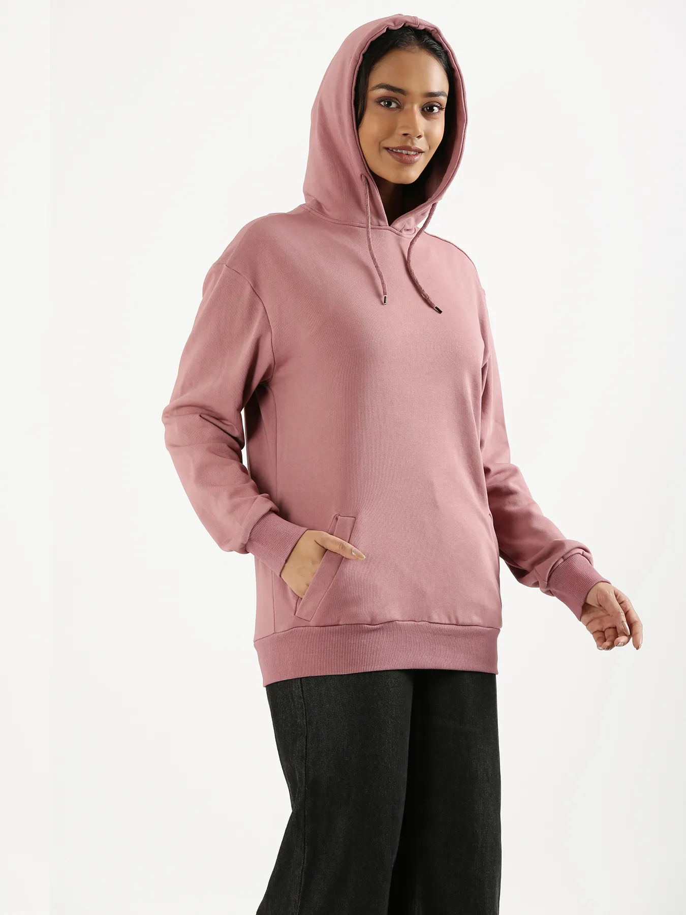 Unisex Rose Taupe Pullover Fleece Hoodie - Image 12