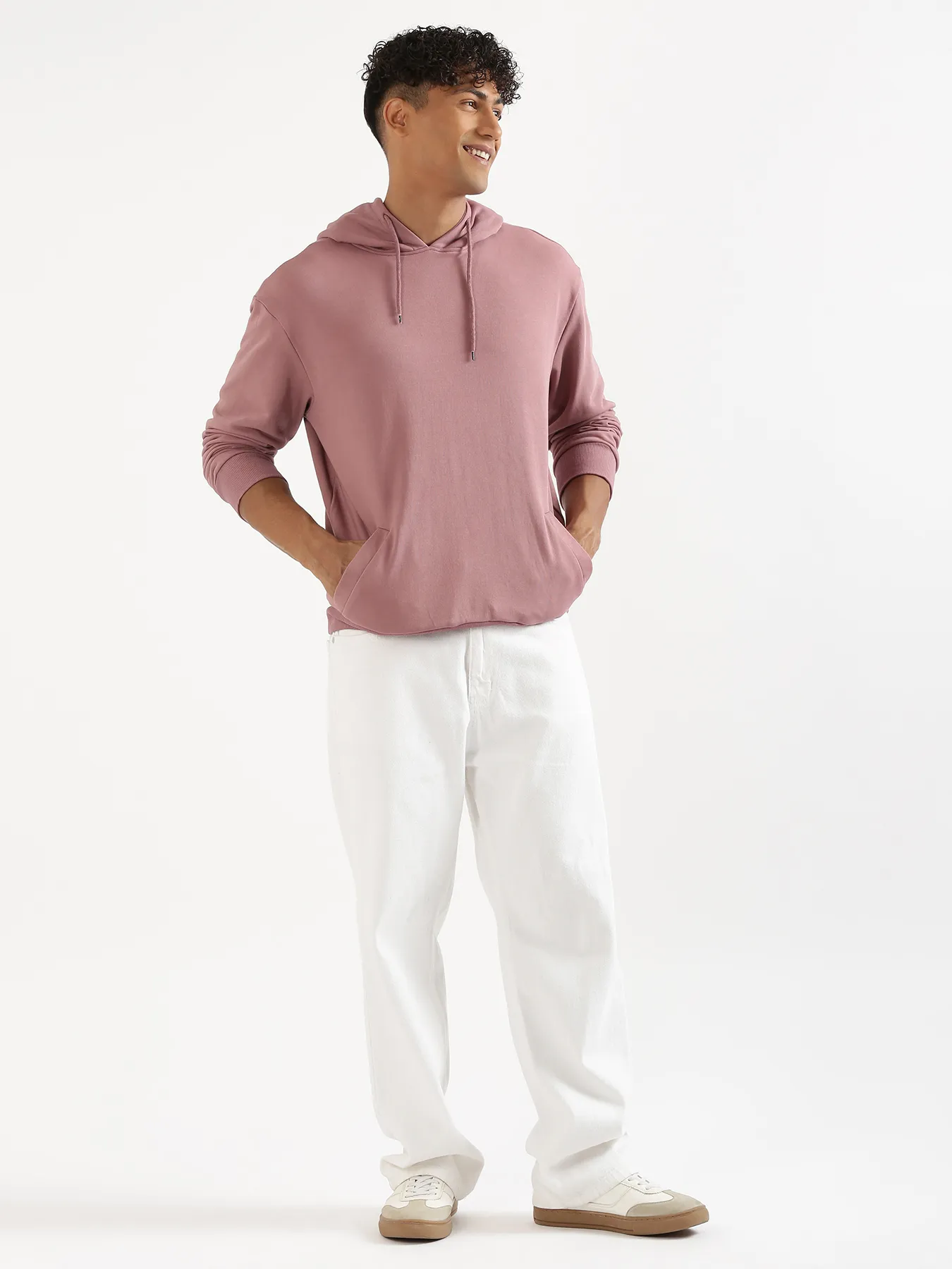 Unisex Rose Taupe Pullover Fleece Hoodie - Image 17
