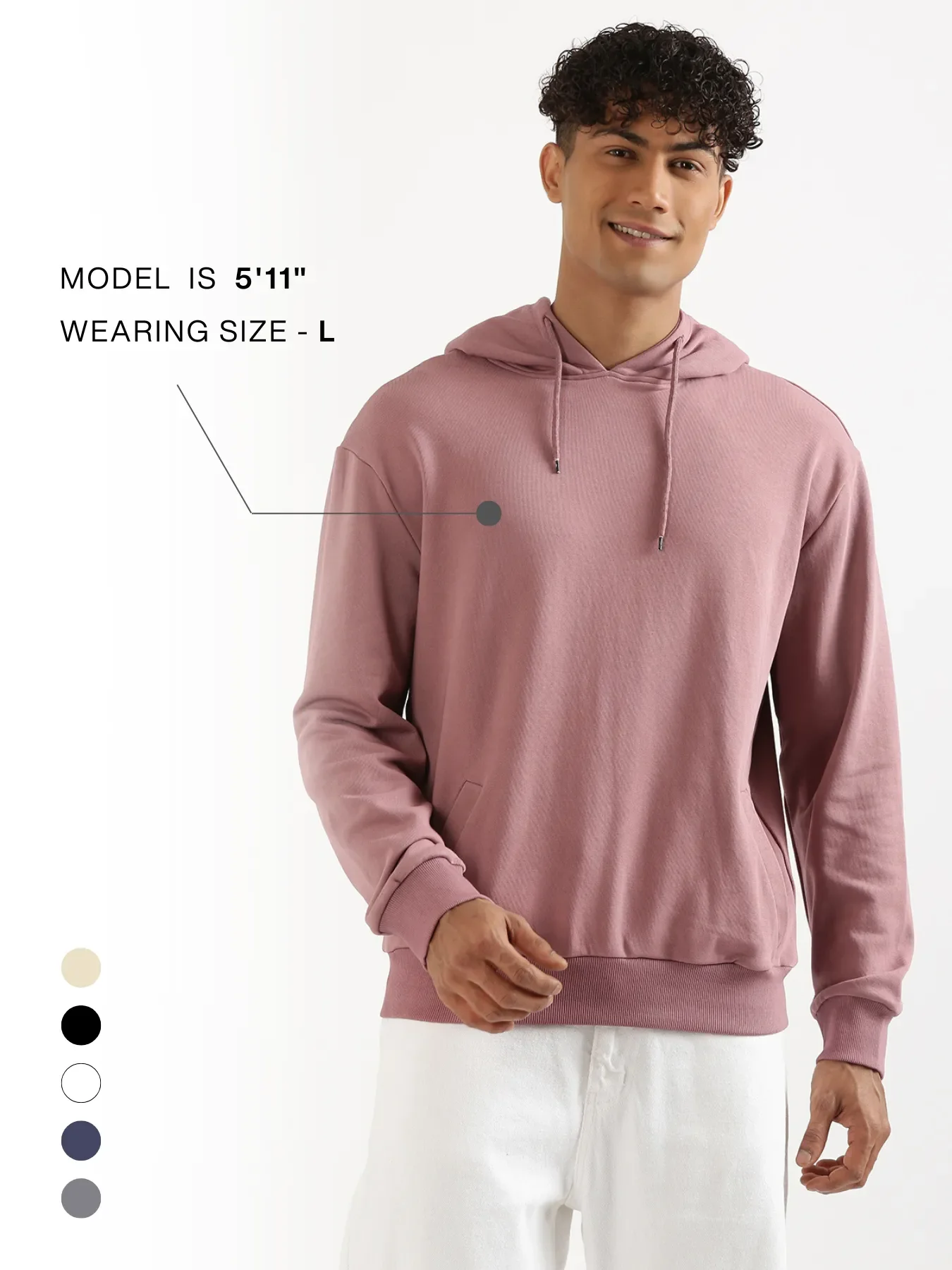 Unisex Rose Taupe Pullover Fleece Hoodie - Image 20