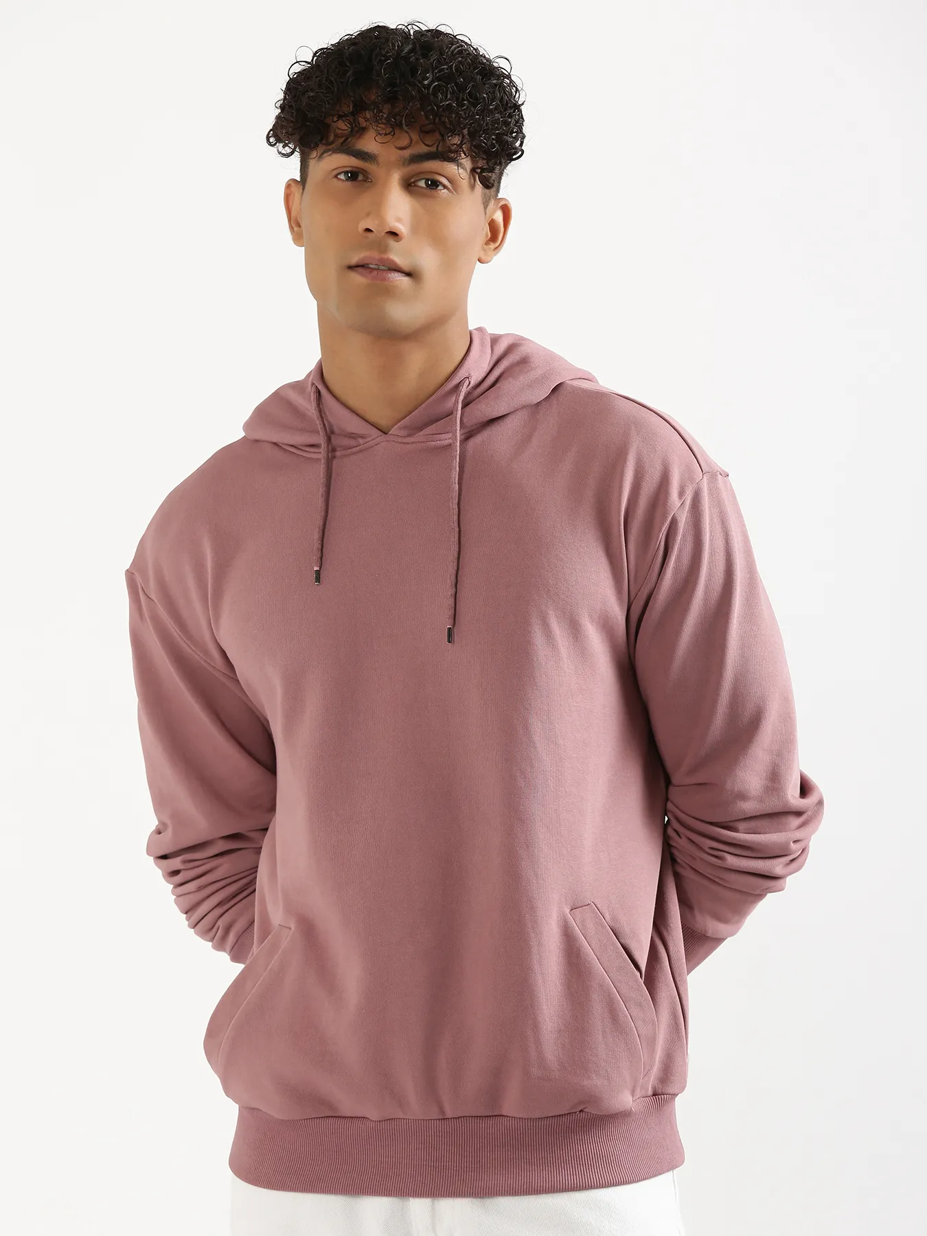 Unisex Rose Taupe Pullover Fleece Hoodie - Image 5