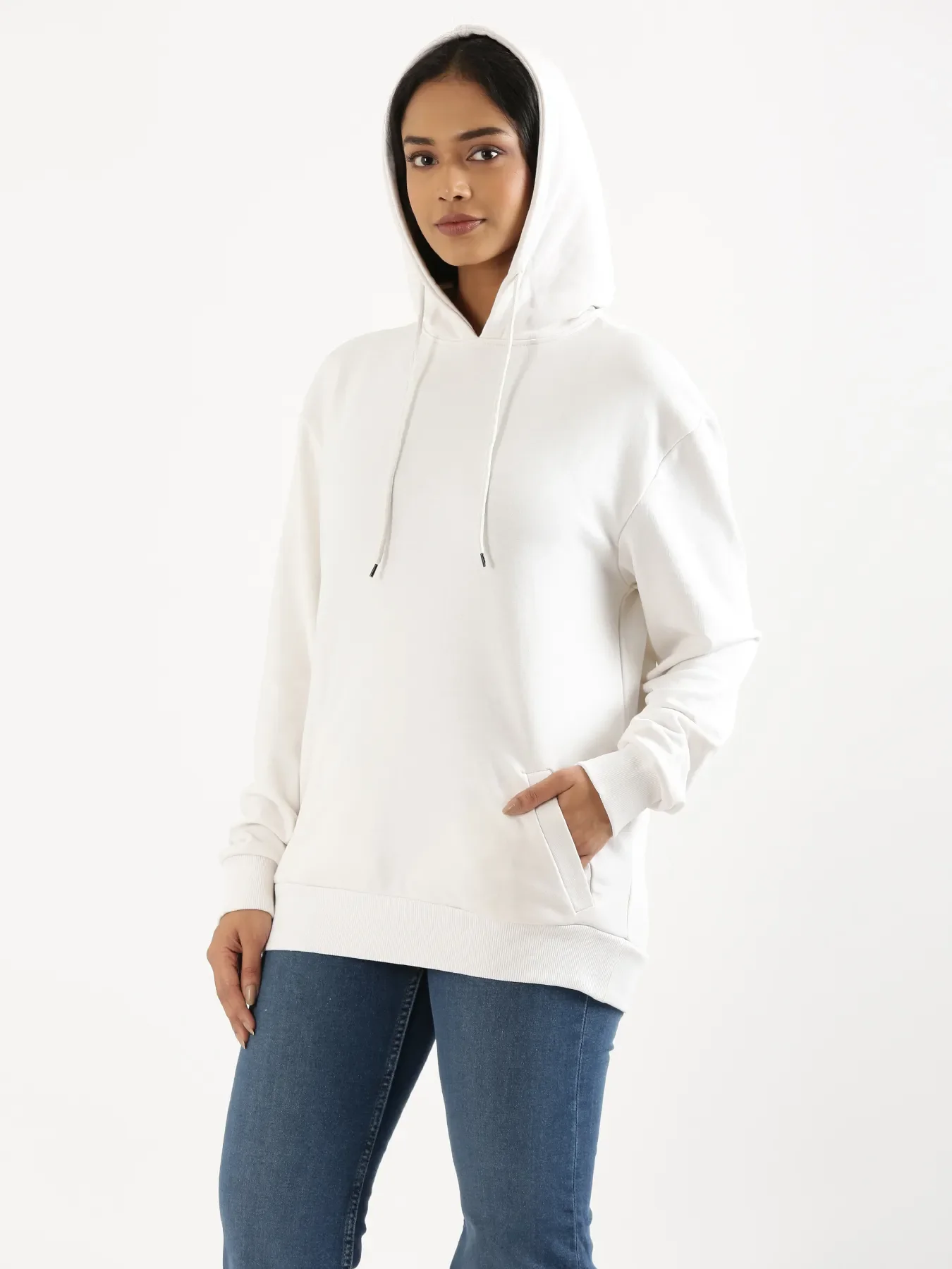 Unisex White Pullover Fleece Hoodie - Image 12