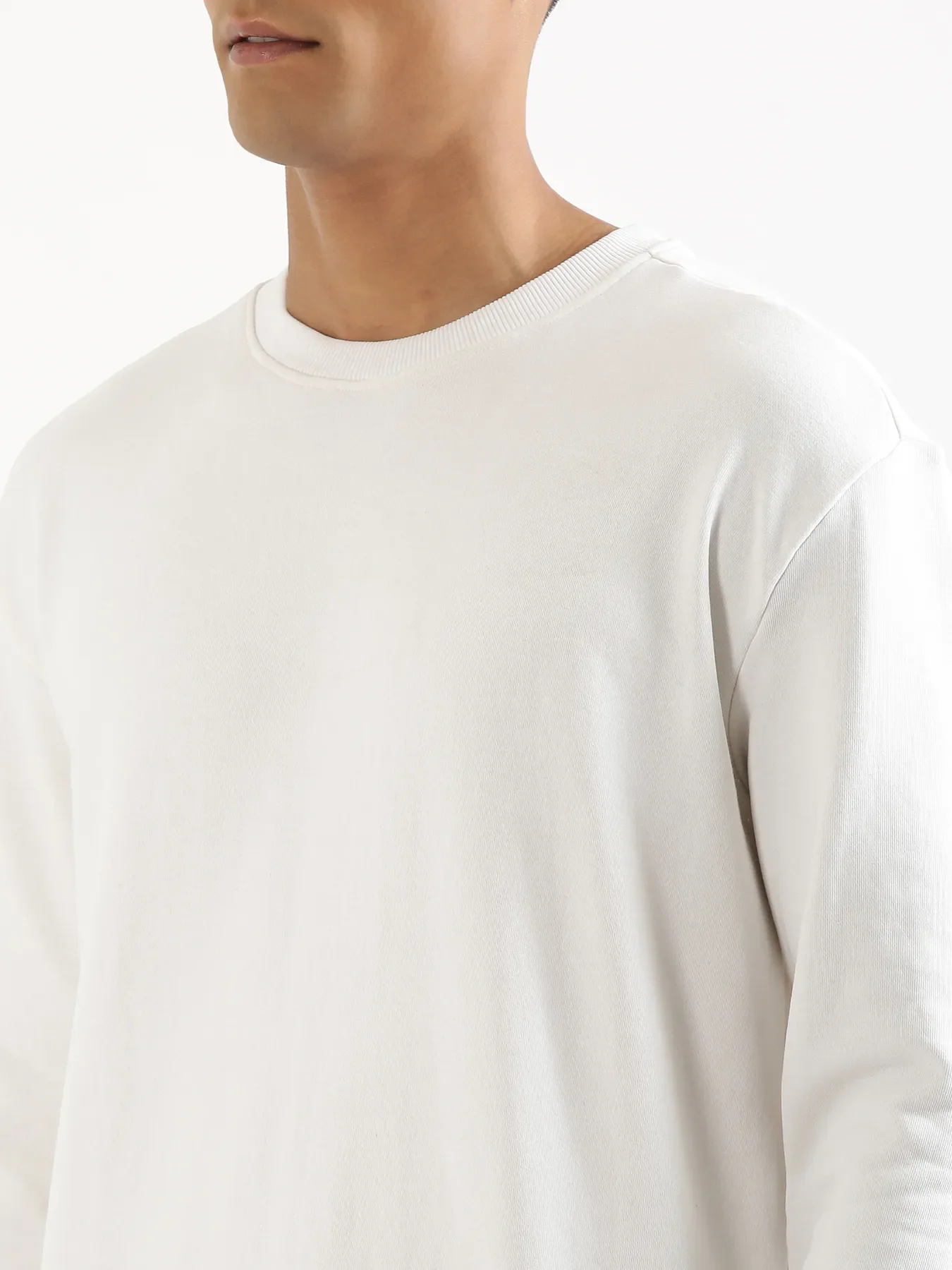 Unisex White Round Neck Sweatshirt - Image 10