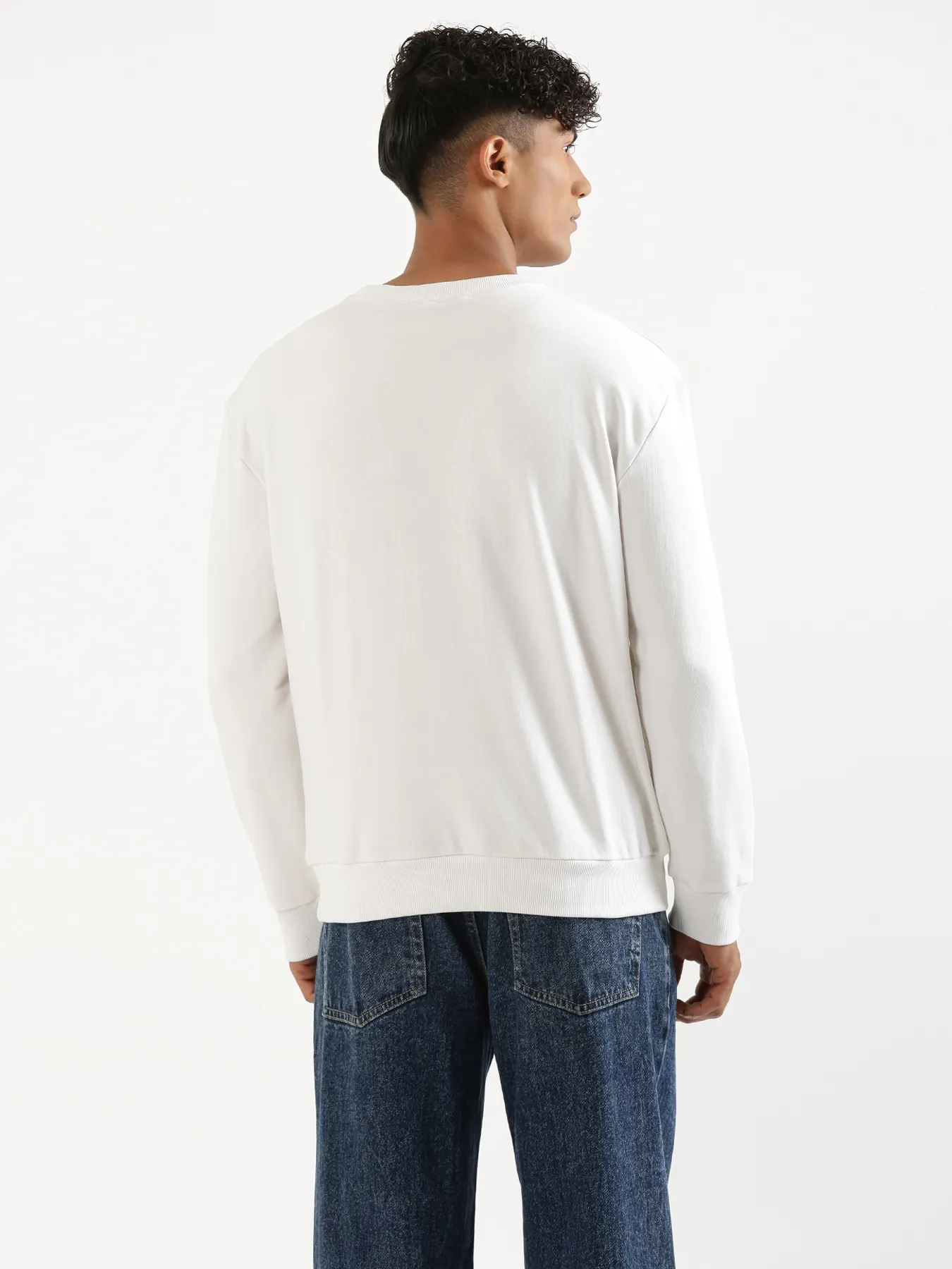 Unisex White Round Neck Sweatshirt - Image 16