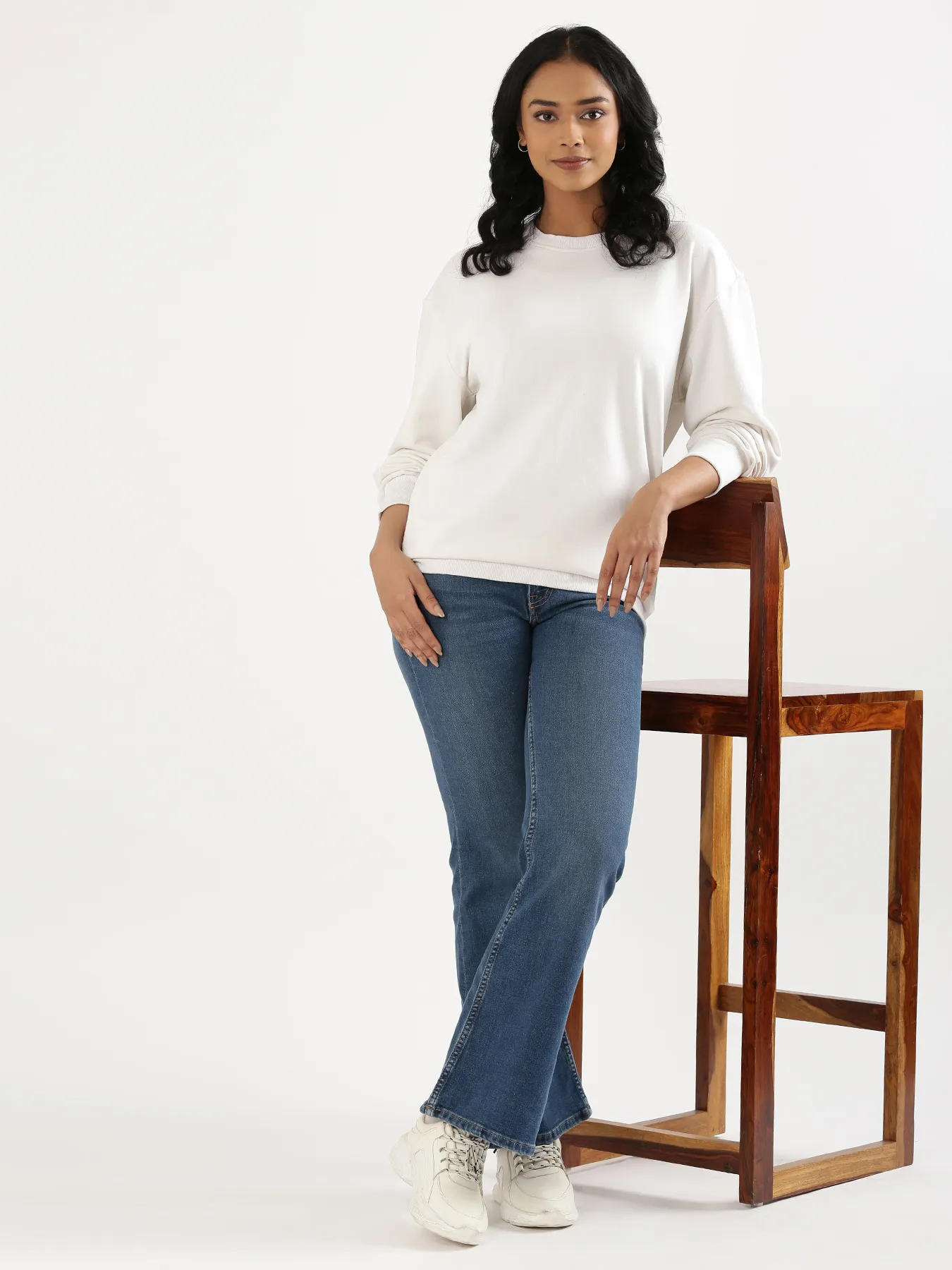 Unisex White Round Neck Sweatshirt - Image 19