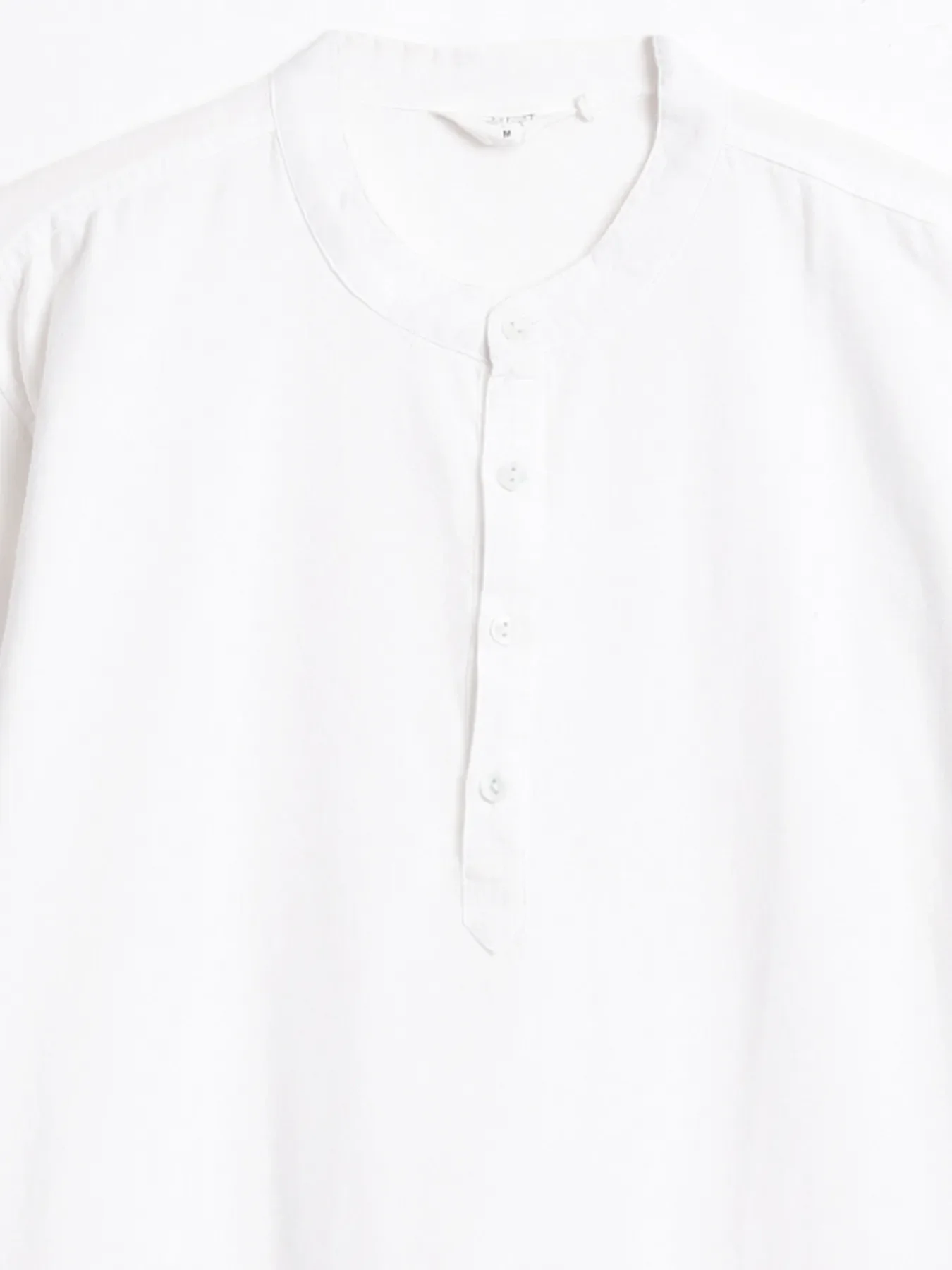 Men White Airy Linen Long Kurta - Image 14