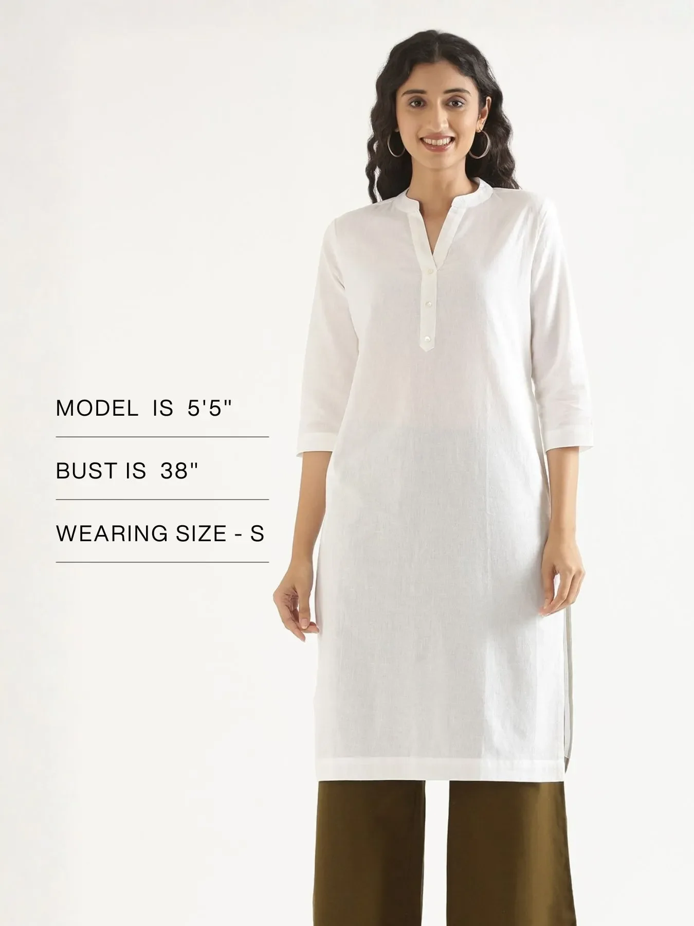 Women White Airy Linen Long Kurta - Image 16