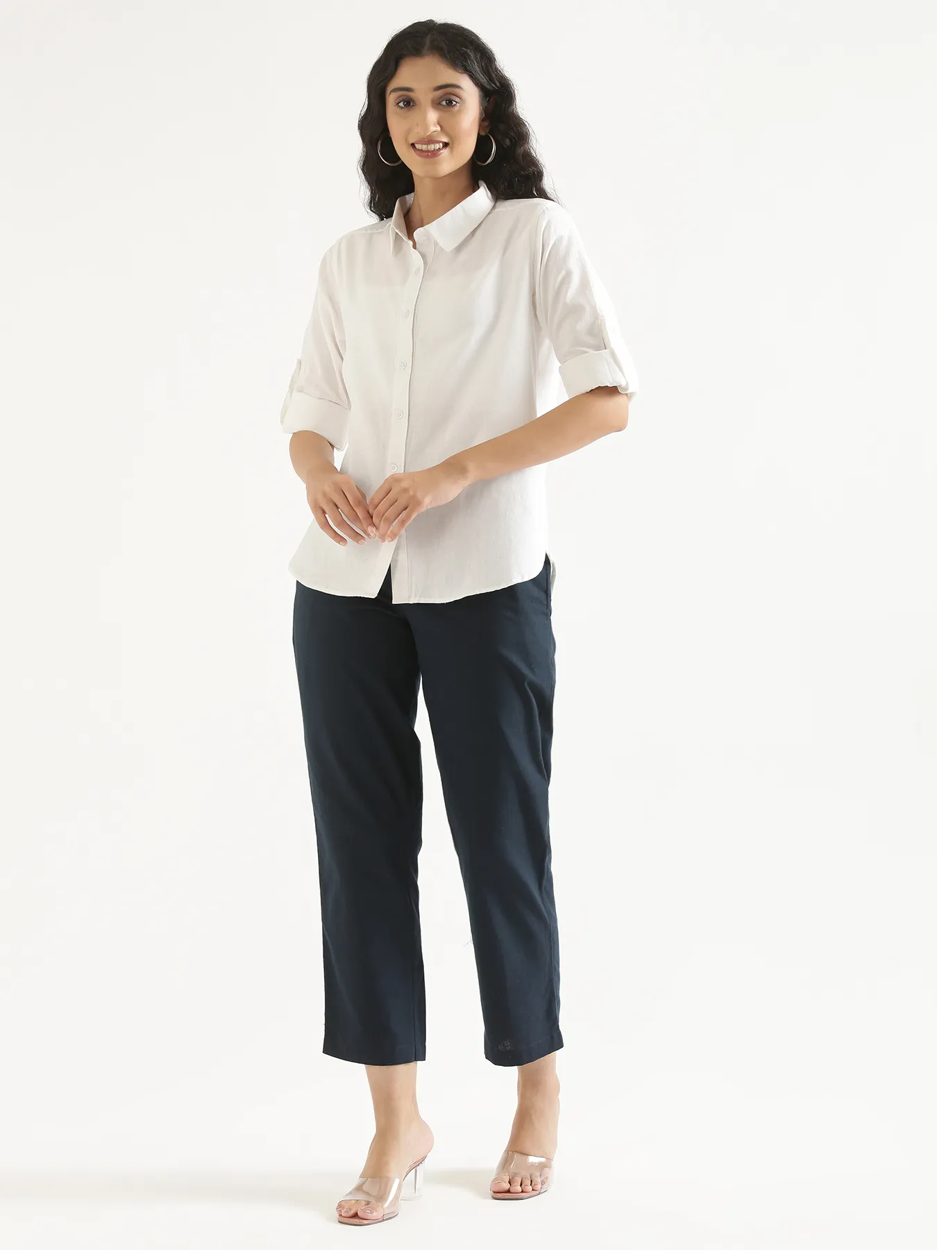 Women White Airy-Linen Shirt - Image 10