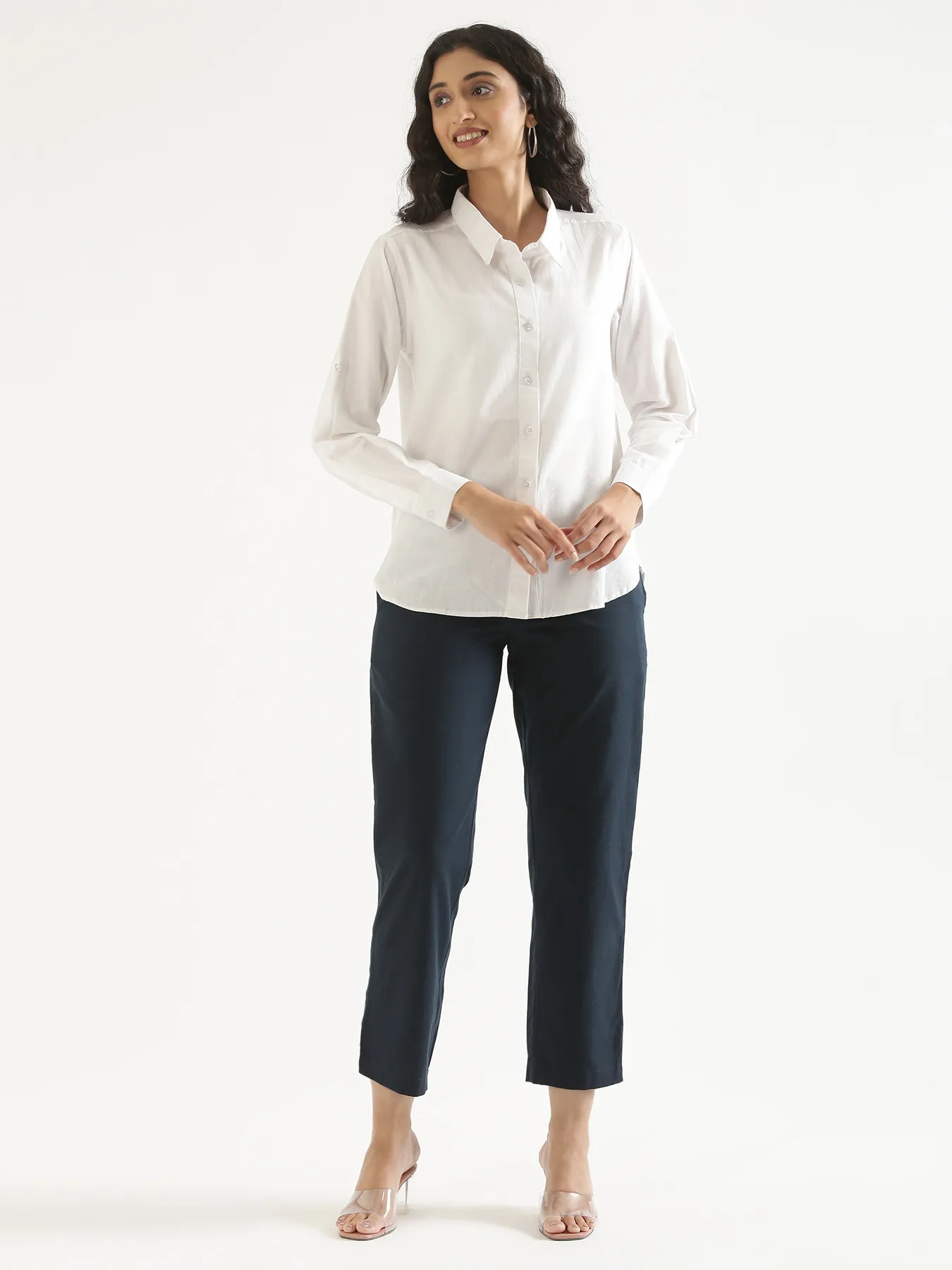 Women White Airy-Linen Shirt - Image 11